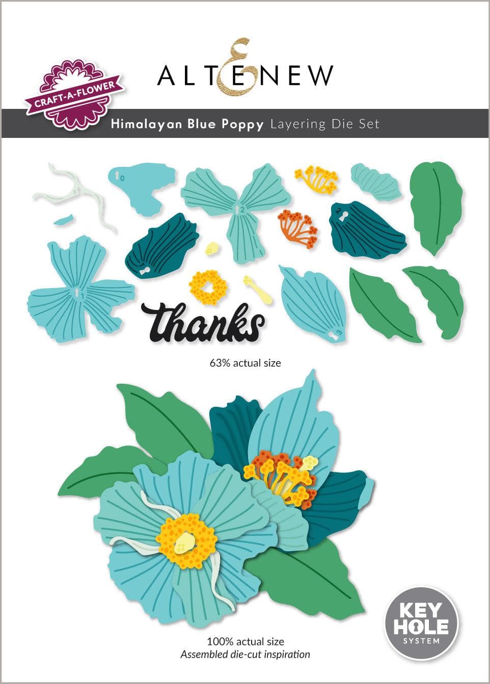 Himalayan Blue Poppy Layering Die Set for Card Making - Floral Paper Craft Dies for DIY Scrapbooking, Greeting Cards, and Home Decor