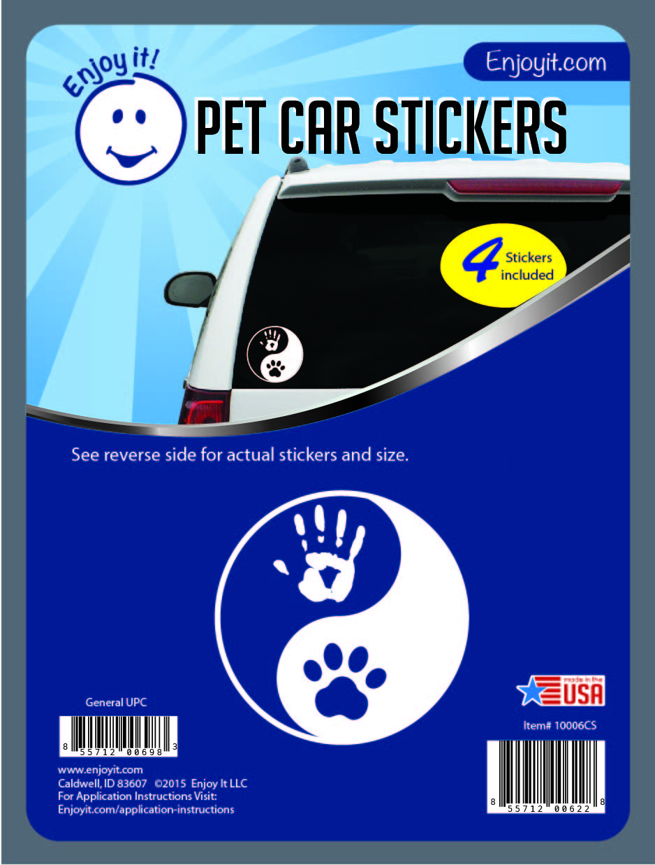 Yin Yang Hand and Paw Car Sticker - Unique Vinyl Decal for Cars, Windows & Laptops - Perfect for Pet Lovers & Spiritual Decor - Enjoy It! Brand