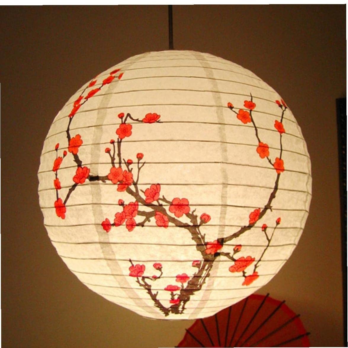 Japanese Cherry Blossom Paper Lanterns - Oriental Style Decorative Hanging Lanterns for Home, Wedding, Restaurant & Party Decor | Perfect for Asian-Themed Events and Indoor/Outdoor Lighting