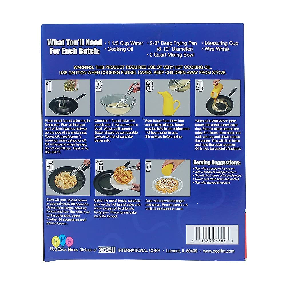 **Deluxe Funnel Cake Kit with Mix, Ring, Dredge & 1lb Powdered Sugar – Carnival-Style Funnel Cake Maker Machine for Homemade Fair Treats & Party Desserts**