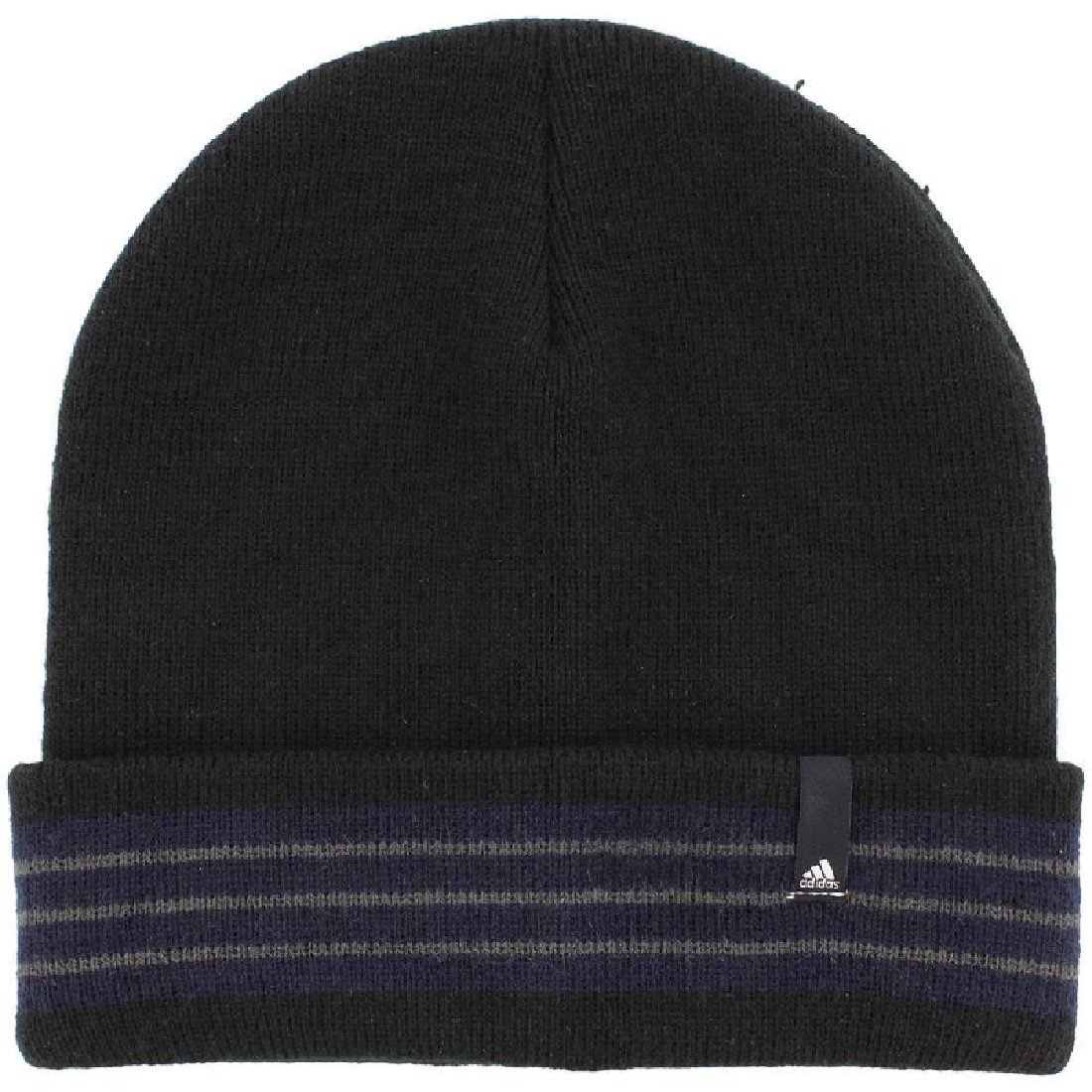 Adidas Core Fold Men's Beanie - One Size Black Winter Hat for Men - Warm Knit Skull Cap for Running, Hiking & Outdoor Activities