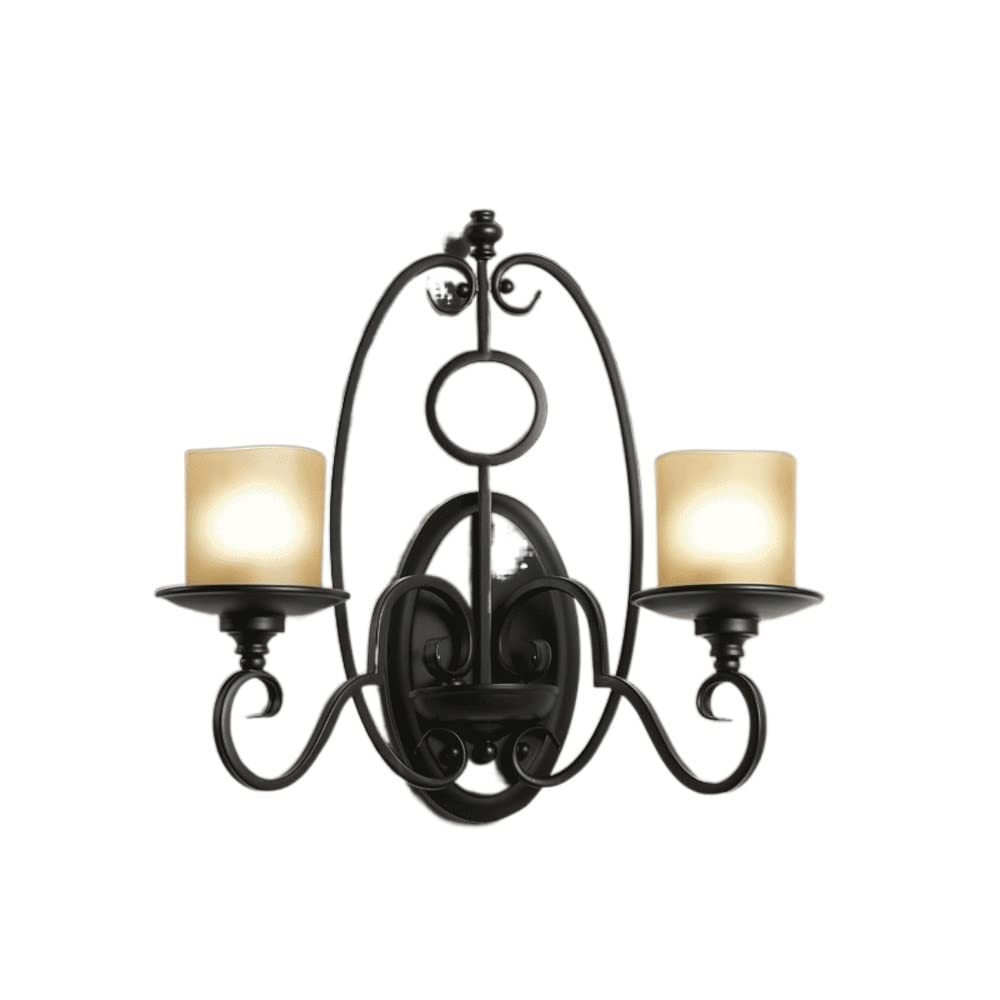 PEHUB Etro Vintage Wrought Iron E27 LED Double Head Candle Holder Wall Lamp - Bedside, Staircase, Attic Lighting - Perfect for Home, Bar, Cafe, Restaurant & Winery Decor