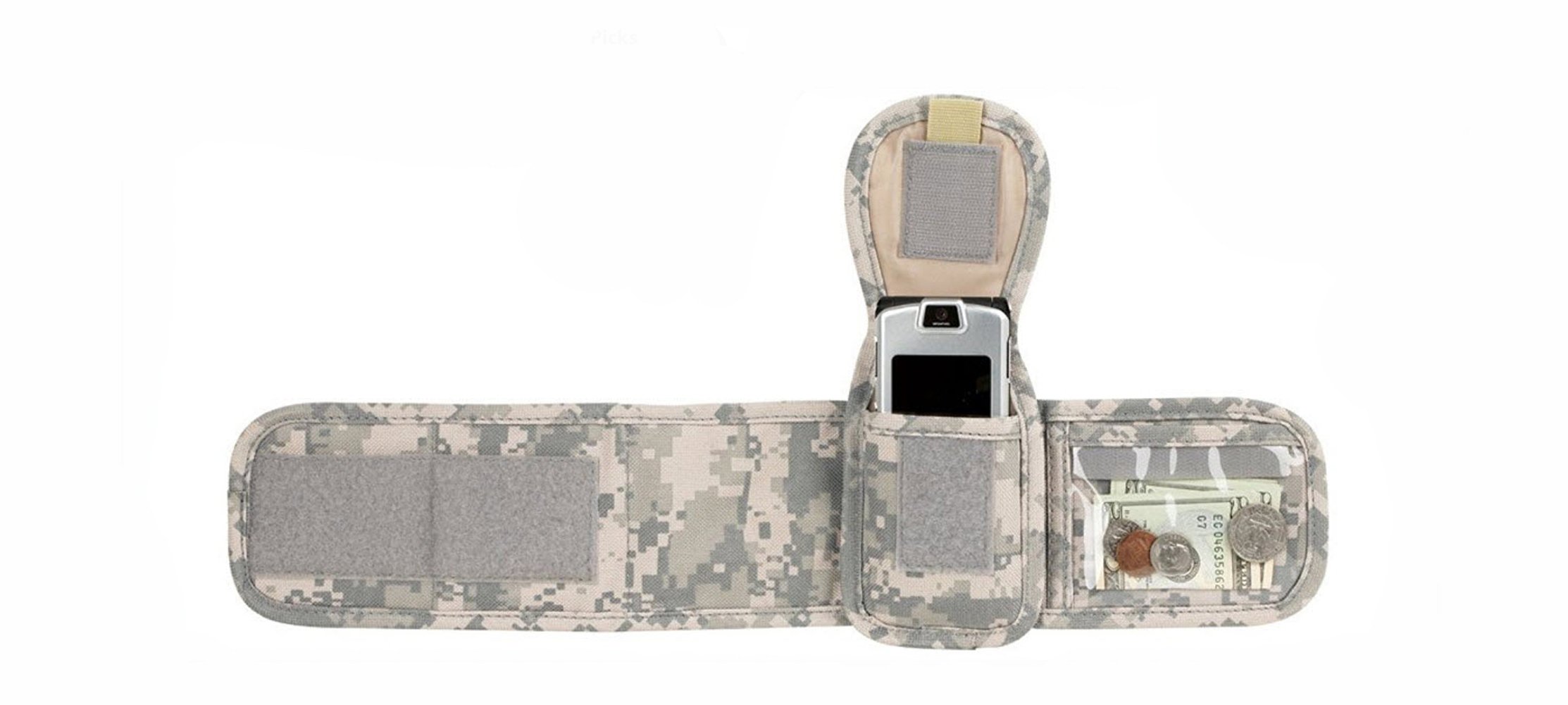 ImpecGear Camo Armband Wallet for Exercise & Fitness - ACU Digital Camouflage (1-Pack) - Perfect for Gym, Running, Hiking & Outdoor Activities