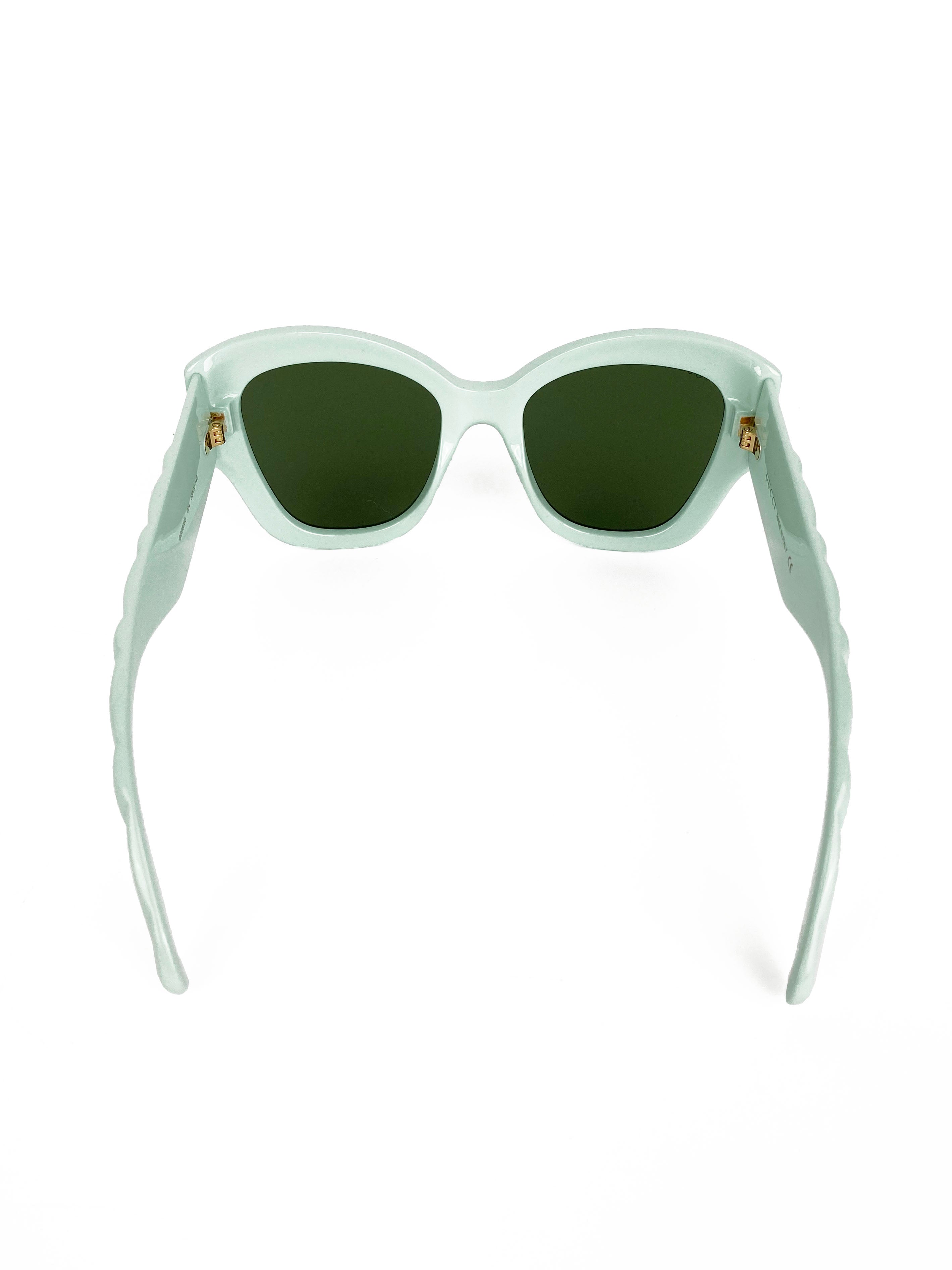 Gucci GG0808S Mint Green Cat Eye Sunglasses for Women - Stylish UV Protection Shades for Summer, Beach & Outdoor Fashion