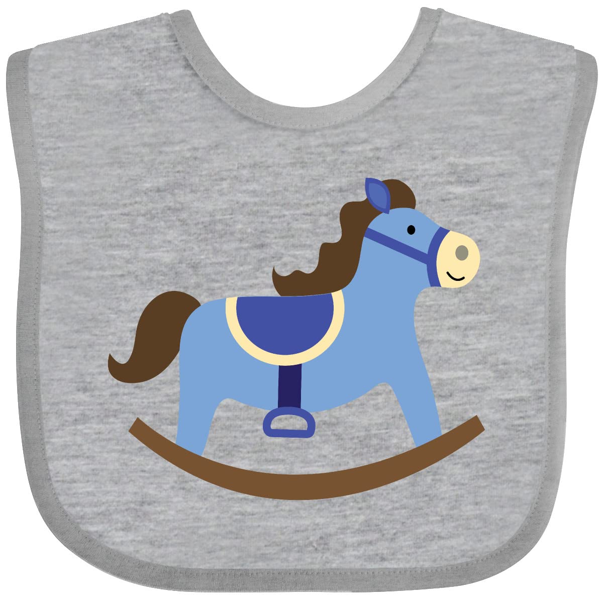 Inktastic Rocking Horse Baby Boy Bib - Soft Cotton Drool Bibs for Infants & Toddlers - Perfect for Feeding, Teething, and Playtime