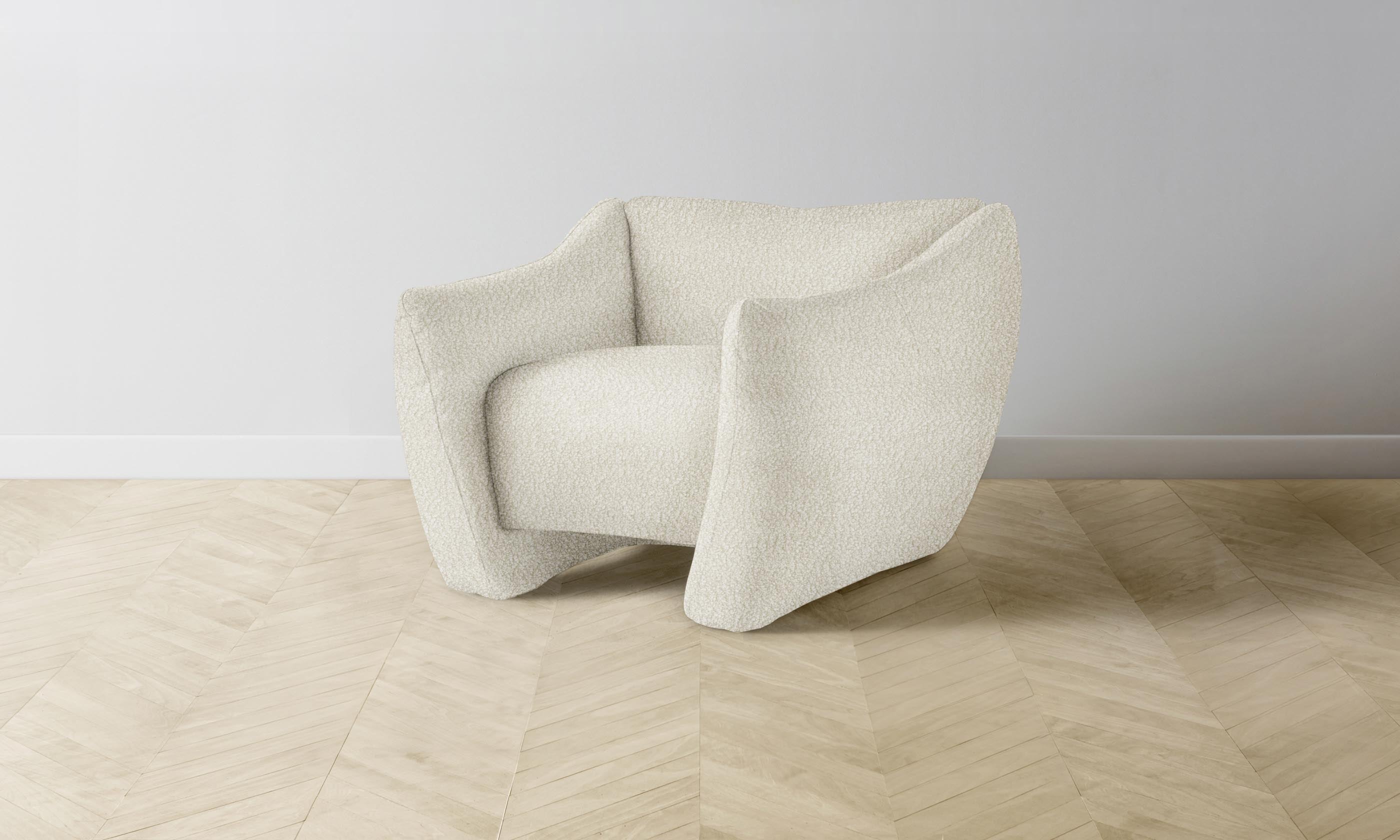 The Bond Chair - Italian Bouclé White Upholstered Accent Chair - Perfect for Living Room, Bedroom & Office Decor