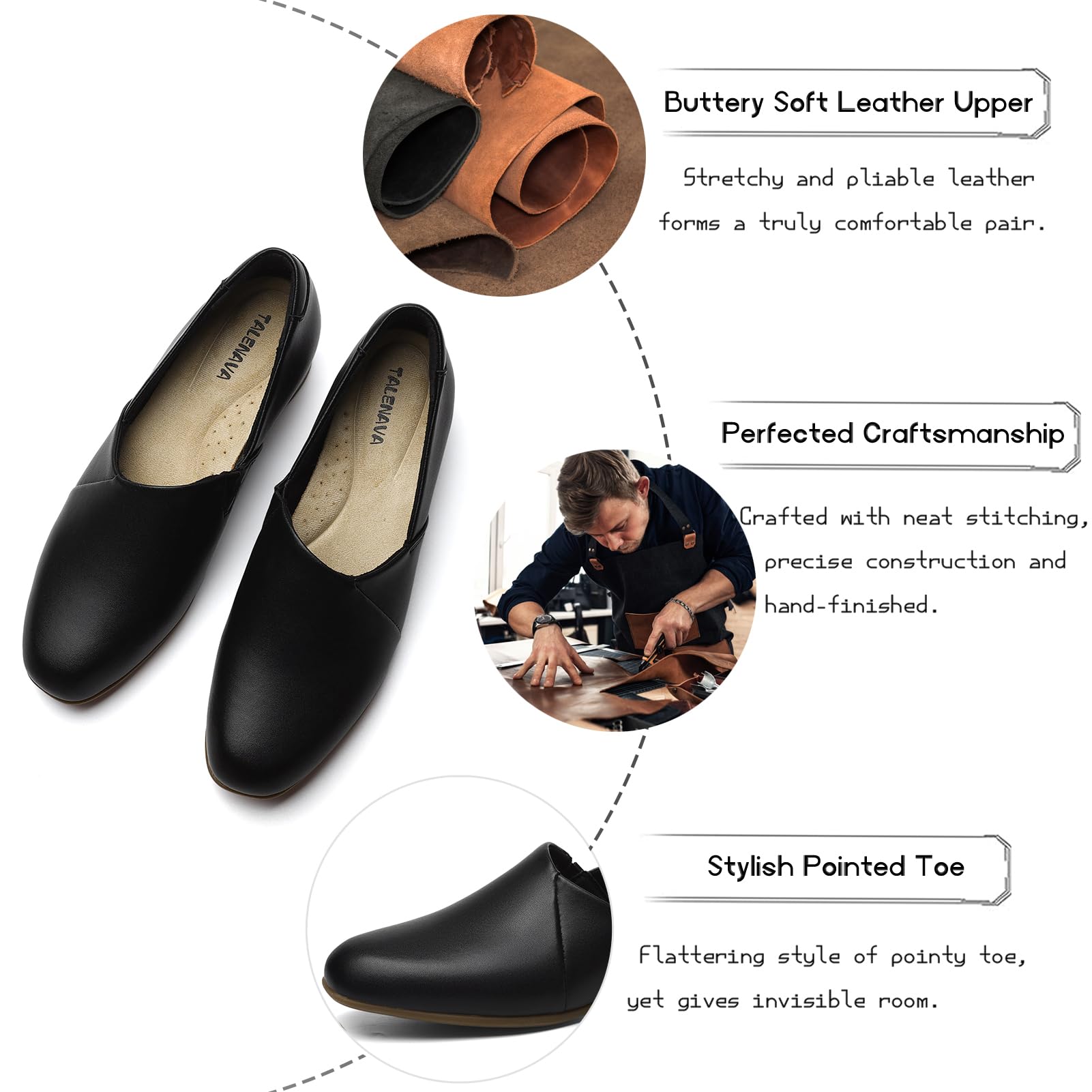 Women's Classic Comfort Dress Shoes - Casual Leather Loafers & Flats - Cute Versatile Slip-Ons for Everyday Wear & Work | Perfect for Office, Commuting & Social Occasions