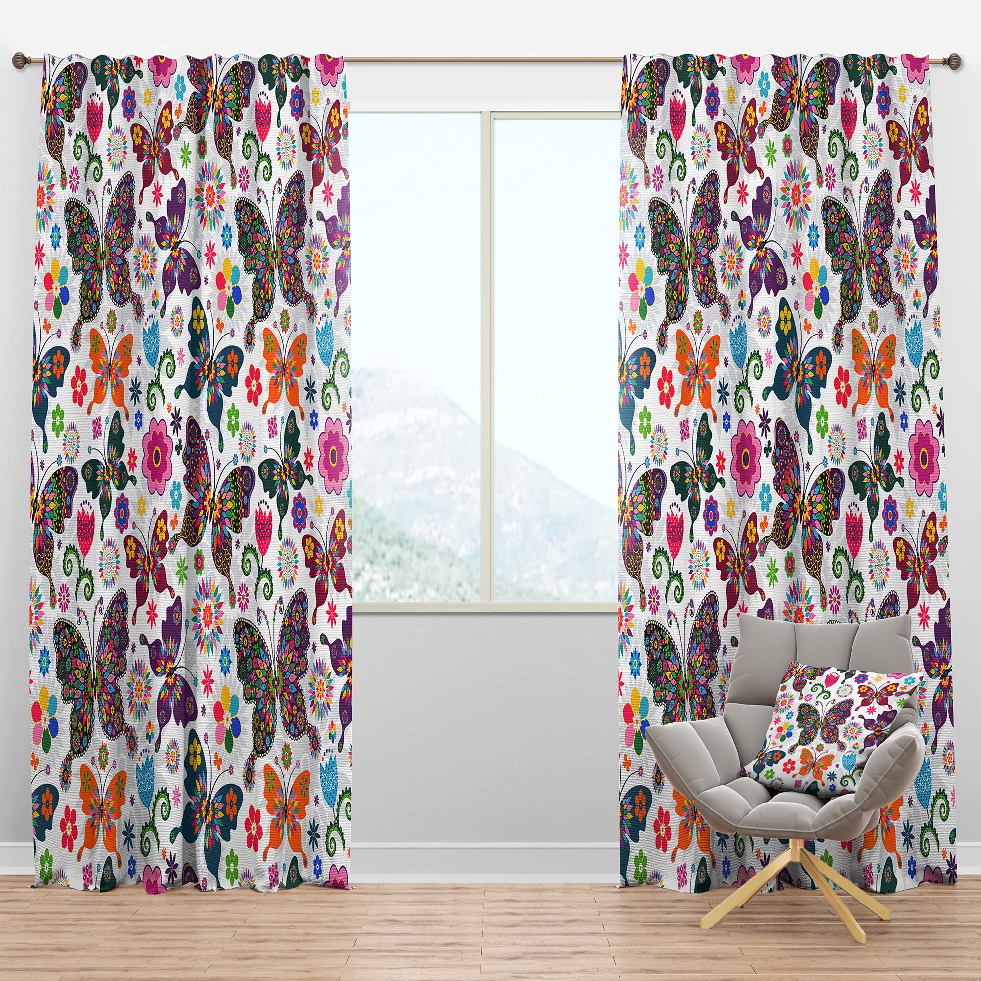 DesignQ Blackout Curtains - Thermal Insulated Spring Pattern Window Drapes for Bedroom & Living Room (52x63 Inches, Single Panel) - Perfect for Light Blocking, Privacy & Energy Savings