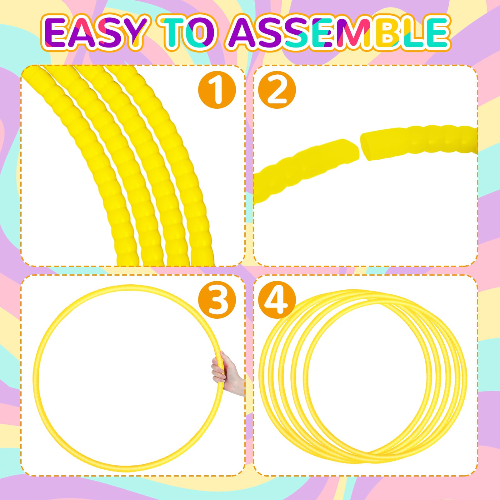 Shappy 6-Pack Adjustable Plastic Hoops for Gym, Play & Dog Agility Training