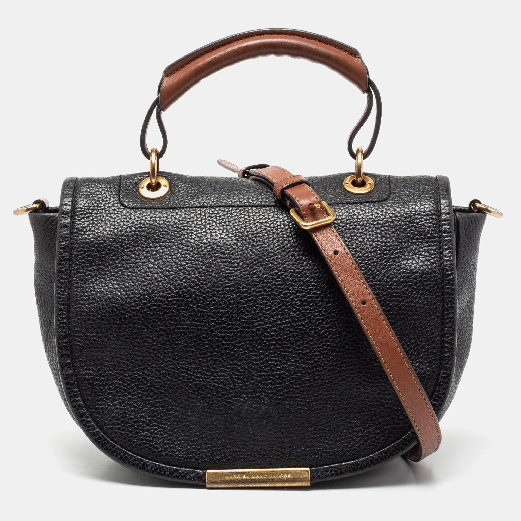 Black & Brown Leather Top Handle Handbag for Women - Stylish & Durable Crossbody Purse for Work, Travel & Everyday Use