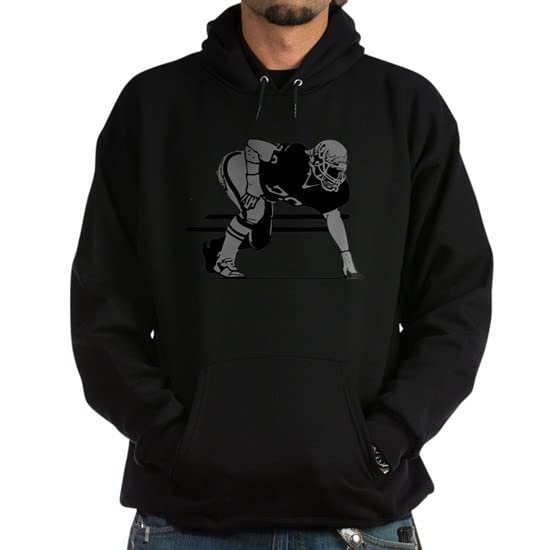 Men's Gray Football Hoodie - Dark & Stylish Pullover for Casual Wear, Sports Fans & Game Day Outfits