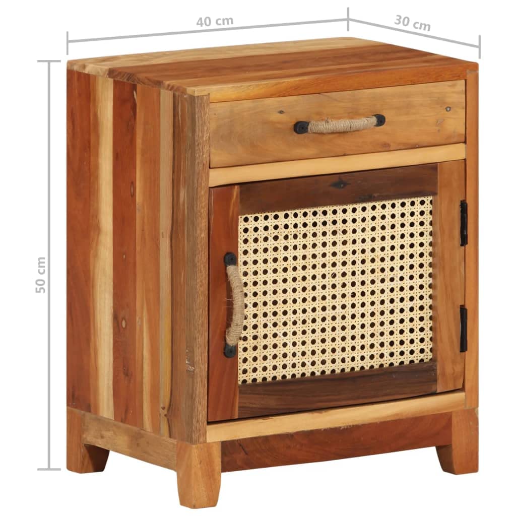 Solid Reclaimed Wood Nightstand with Storage Drawer - 15.7