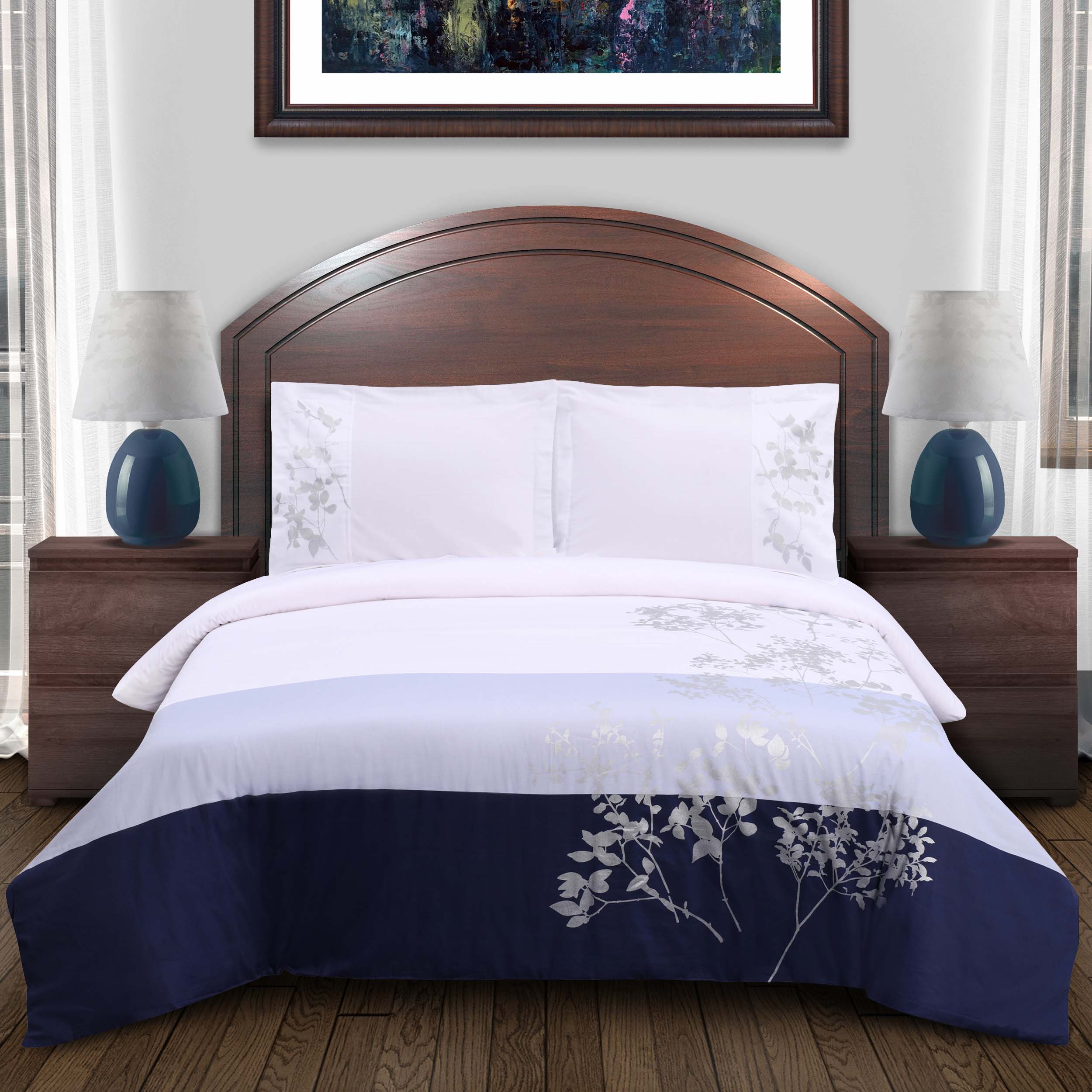 Sydney Cotton Floral Duvet Cover Set - Queen Size 3-Piece Bedding Set with Pillowcases | Soft Breathable Comforter Cover for Bedroom Decor | Perfect for Master Bedroom, Guest Room & Vacation Homes