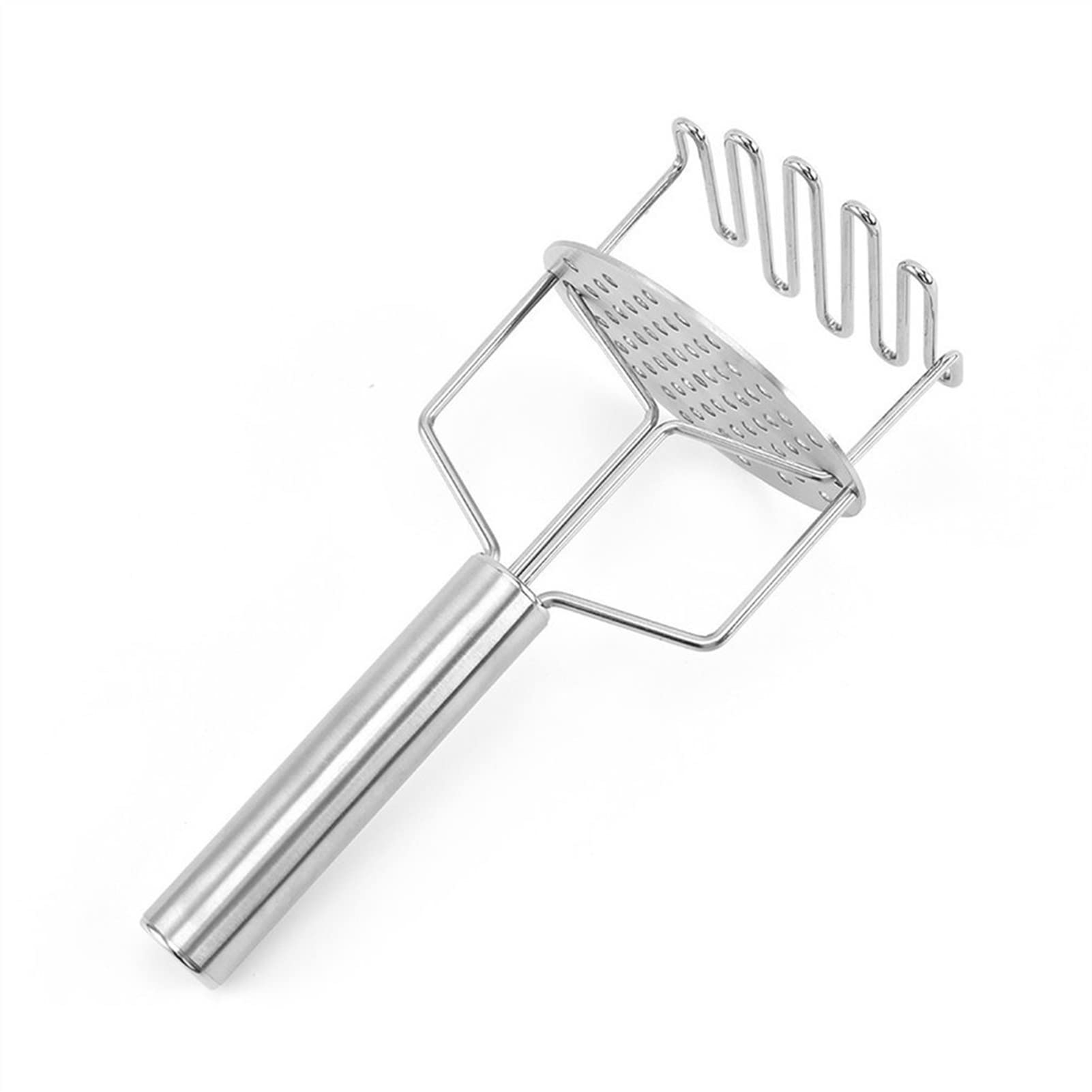 Stainless Steel Potato Masher - Heavy Duty Manual Potato & Fruit Crusher for Smooth Mashed Potatoes, Guacamole & Baby Food - Durable Kitchen Tool for Cooking, Baking & Meal Prep (Color: Stainless Steel)