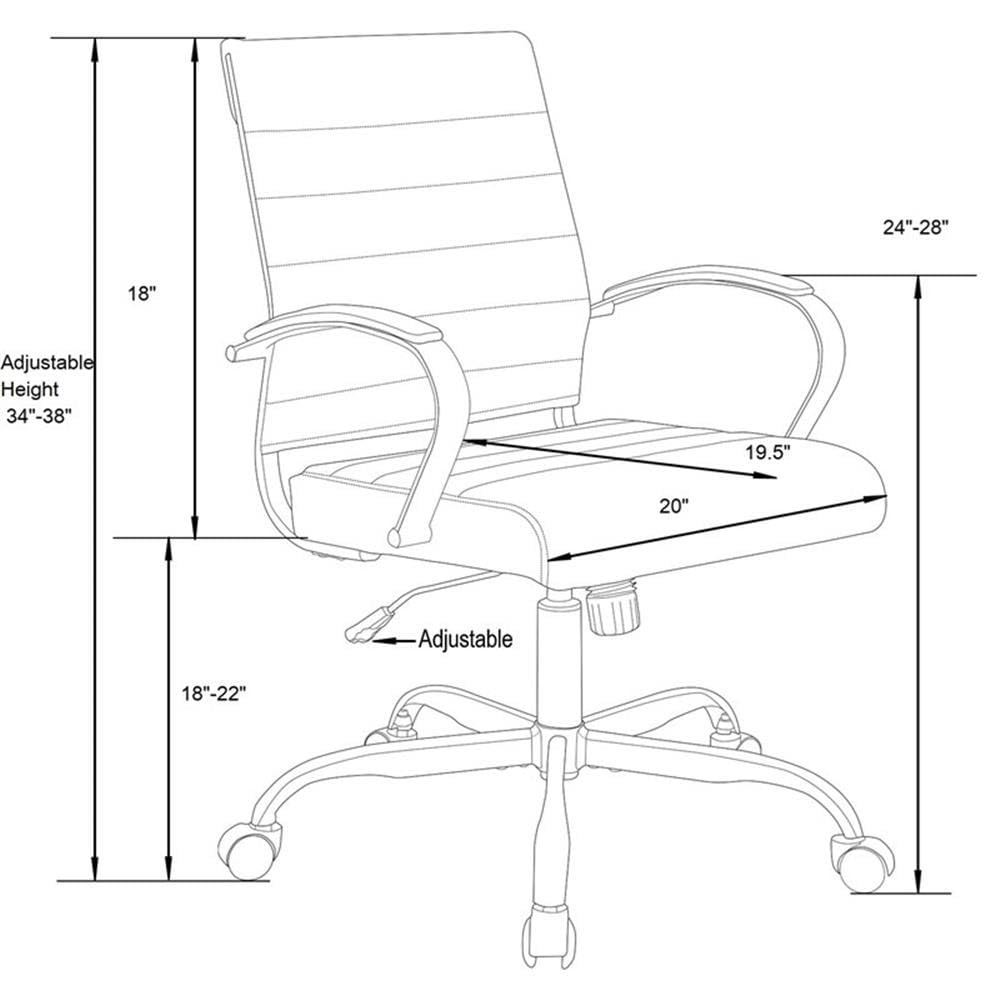 UrbanPro Modern Adjustable Leather Office Chair in Tan - Ergonomic Executive Desk Chair with Lumbar Support for Home & Office Workspace