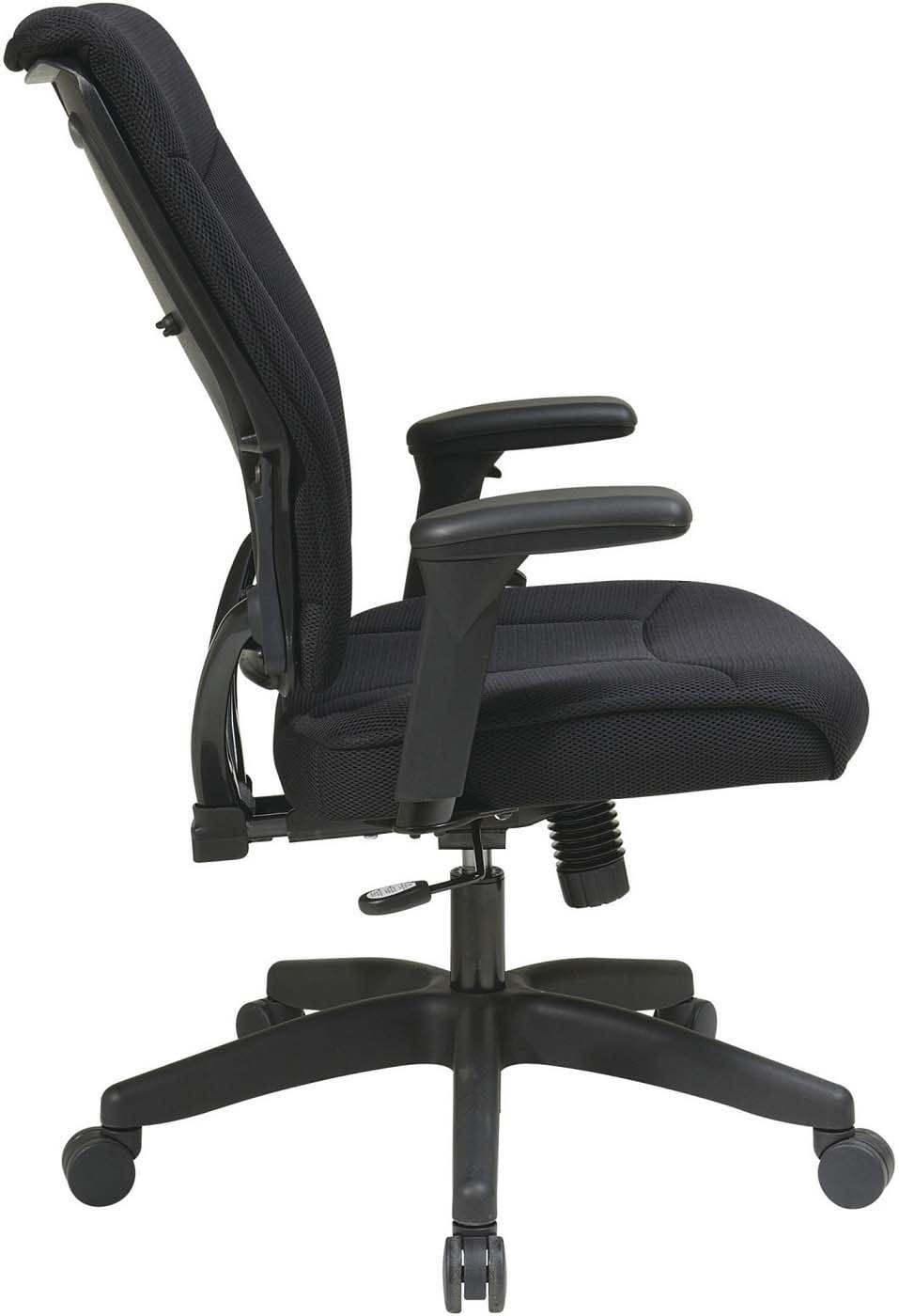 Space Seating® Black Mesh Executive Office Chair with Adjustable Arms - Ergonomic High Back Support for Home & Business Workspaces - Model 37 33N1A7U