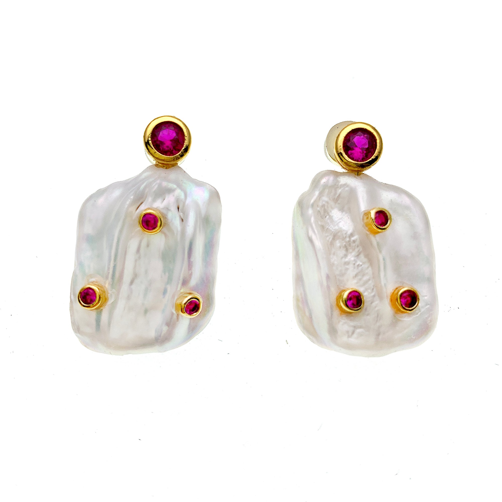 Elegant Freshwater Pearl & Zircon Stud Earrings FE003 - Perfect for Weddings, Parties & Formal Occasions