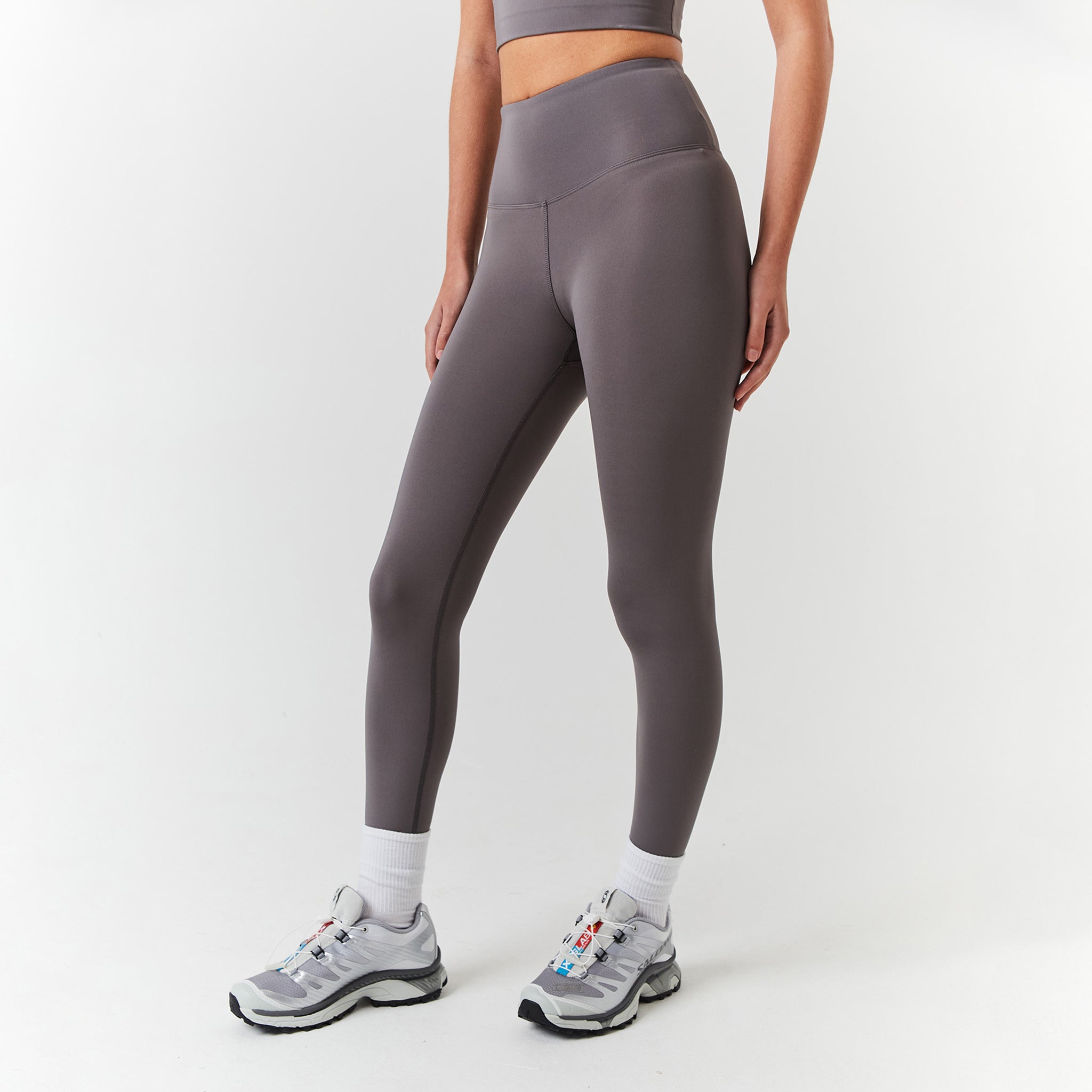 2 Pack Second Skin Leggings for Women - High Waist Tummy Control Yoga Pants in Black & Grey | Workout, Running, Lounge & Everyday Wear