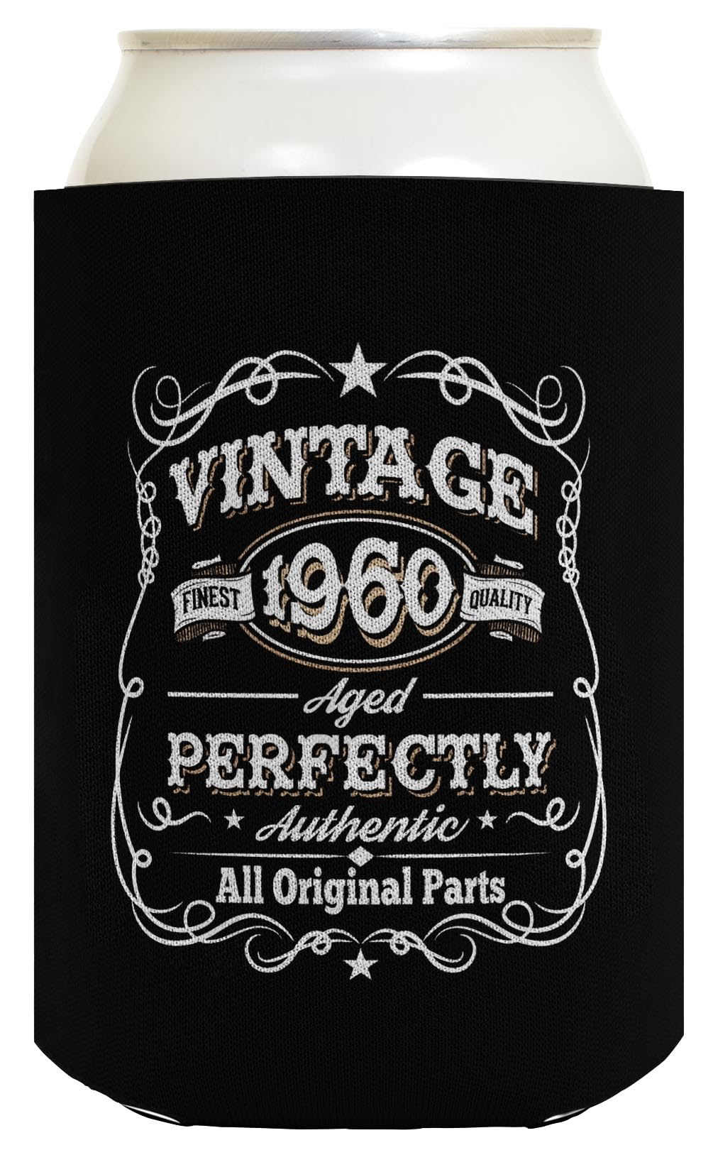 Vintage 1960s Themed 65th Birthday Party Supplies - 96 Pack Retro Can Coolers & Drink Sleeves for Beer, Soda & Cocktails - Perfect for 1960s Themed Parties, Milestone Birthdays & Retro Celebrations