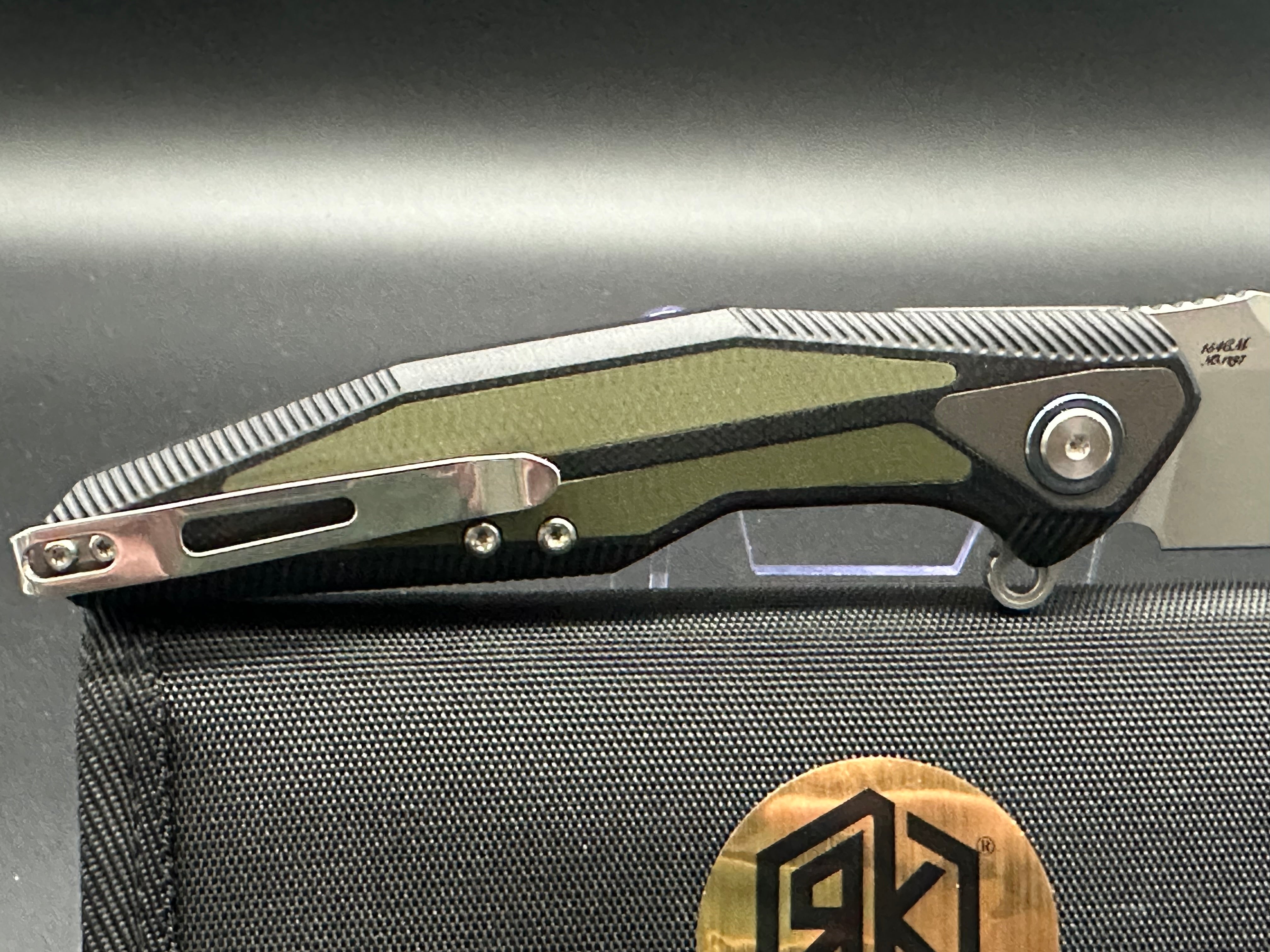 Rike Tulay Integral Folding Knife - Black/Green G10 Handle - EDC, Outdoor, Camping, Survival Gear