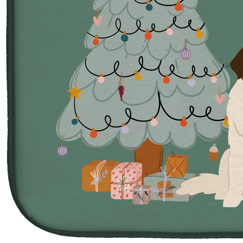 Moscow Watchdog Christmas Dish Drying Mat - Absorbent Kitchen Counter Pad (14x21