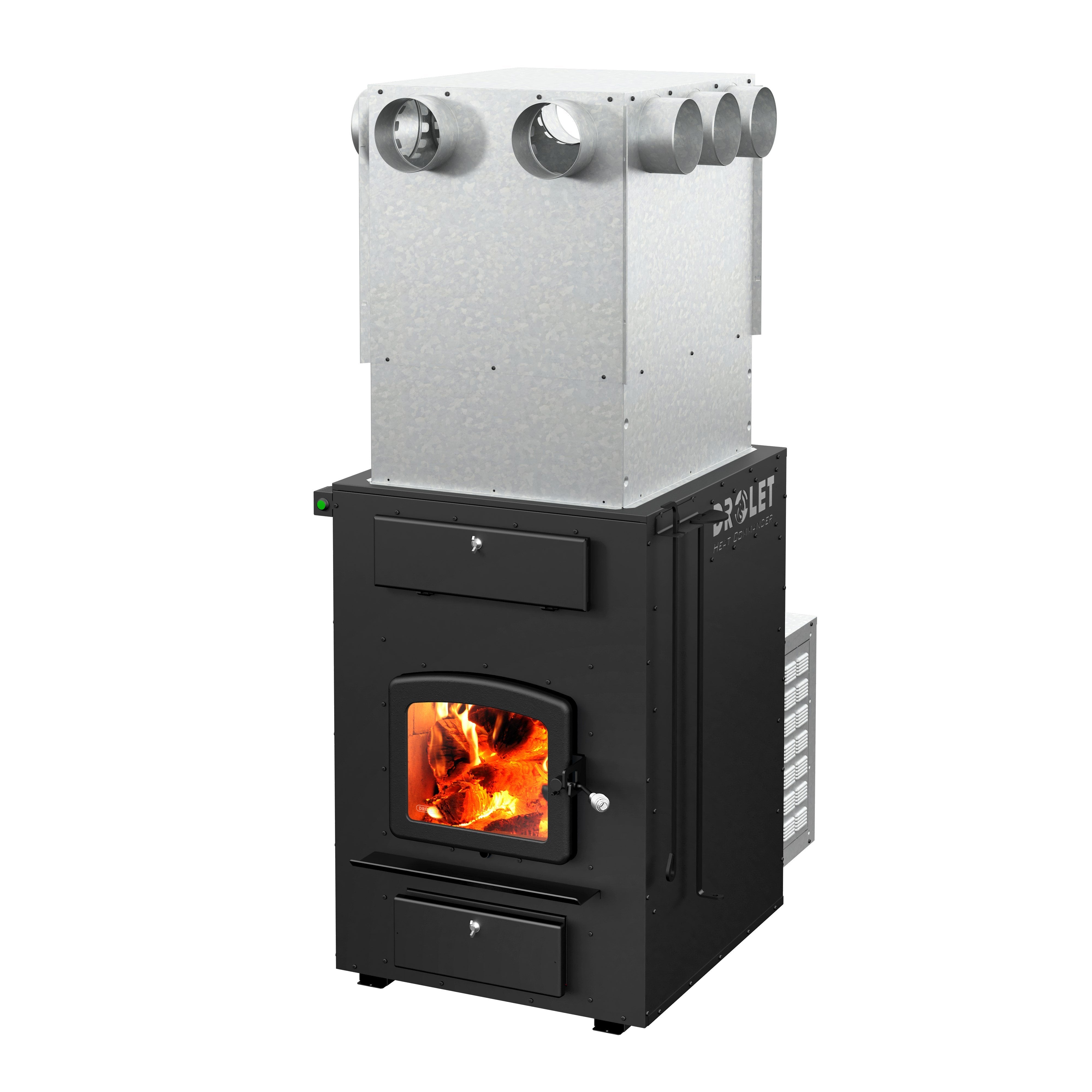 Drolet DF02003 Heat Commander 2,500 Sq. Ft. EPA-Certified Wood Burning Furnace - Efficient Home Heating for Basements, Garages & Workshops
