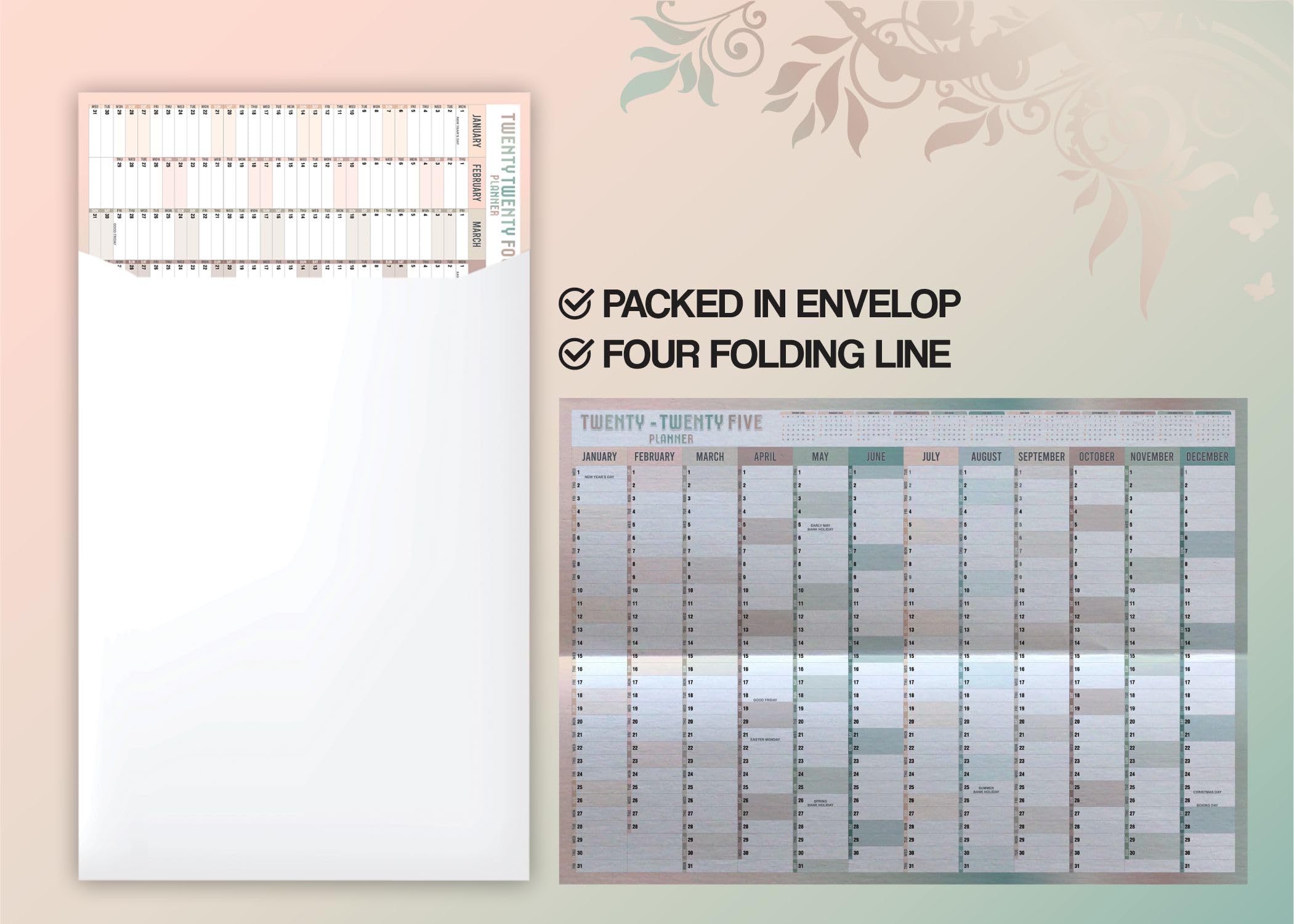 2025 A1 Wall Planner - Large Yearly Calendar from Jan to Dec | Academic & Office Planning Poster (59.4x84.1cm) for Students, Family, School & Work | Perfect for Study Schedules, Project Tracking & Home Organization