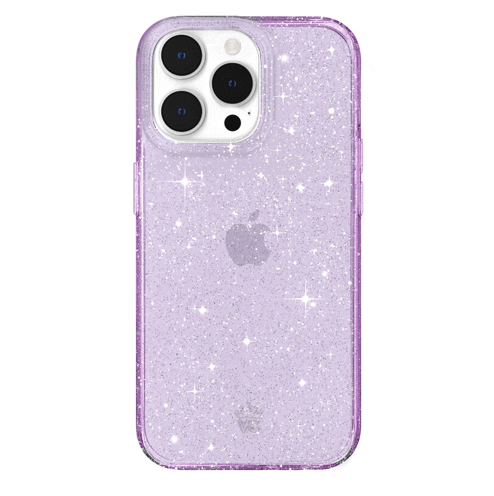 Lilac Stardust Glitter iPhone Case - Protective & Stylish Phone Cover for iPhone 13/14/15 - Perfect for Parties, Festivals & Everyday Use