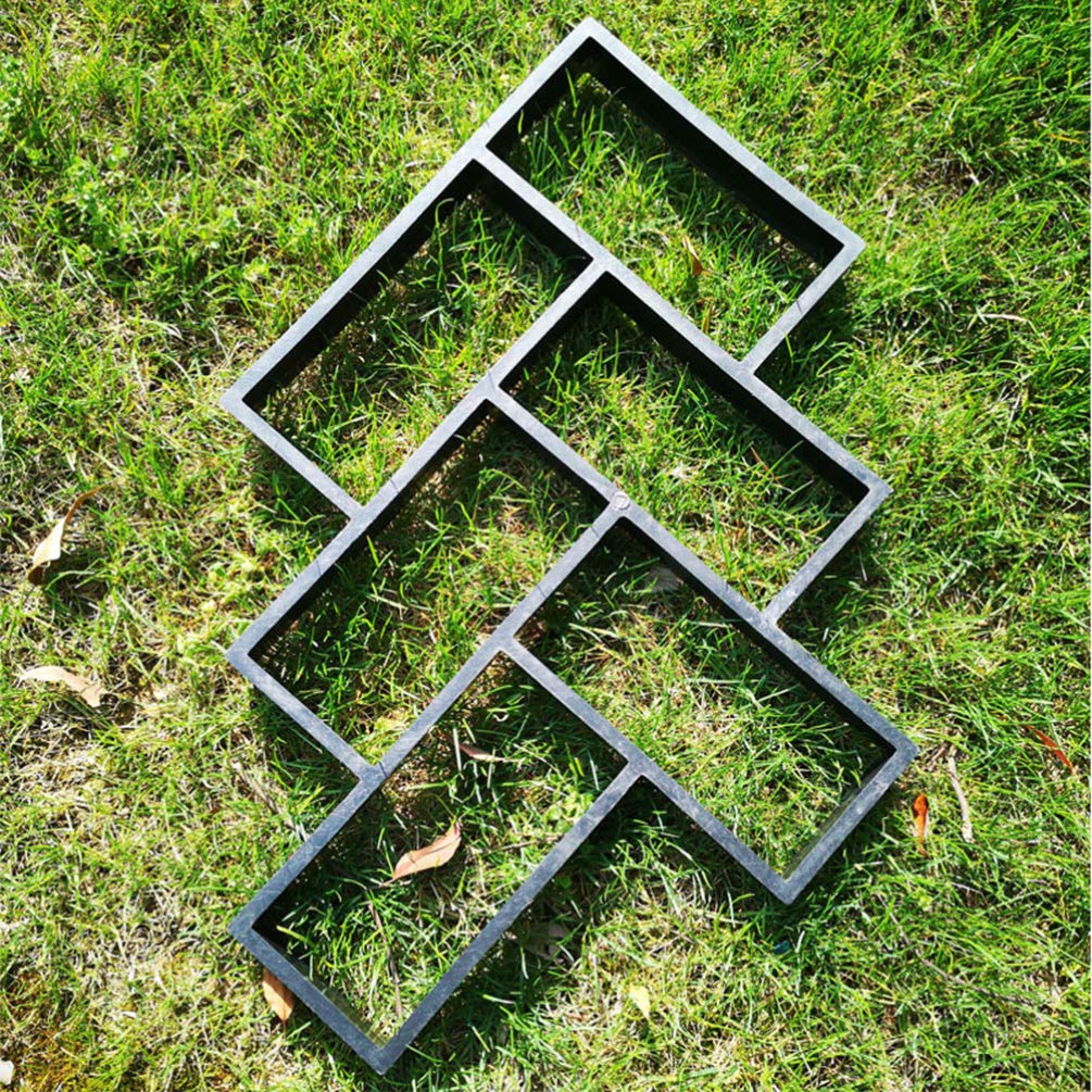 DOITOOL Reusable L-Shaped Concrete Path Maker Mold - DIY Stepping Stone & Walkway Mold (Black, 49.7x40.5x4cm) for Garden Pathways, Patios & Landscaping Projects