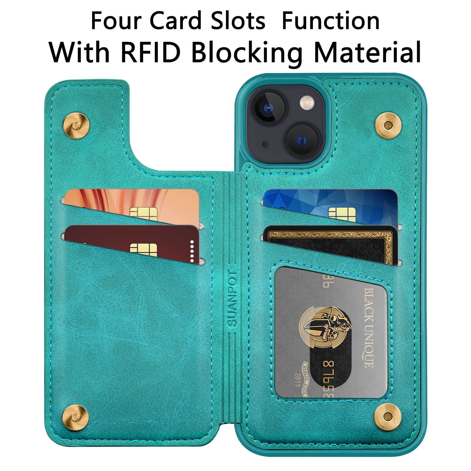 RFID Blocking iPhone 13 Wallet Case 6.1