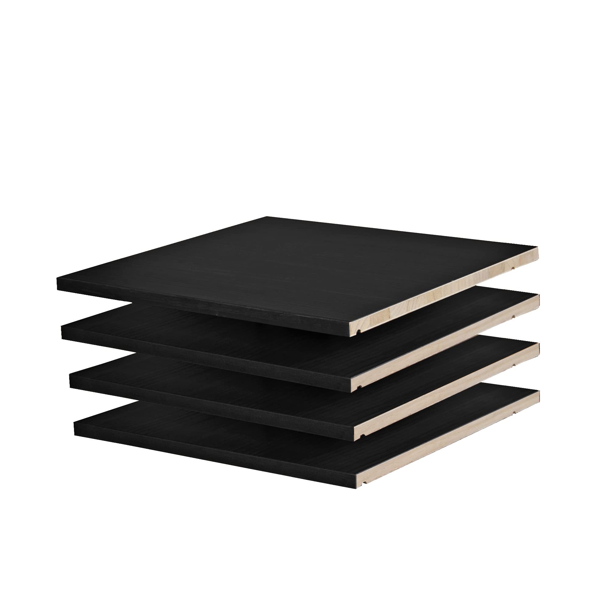 Palace Imports 100% Solid Wood Set of 4 Small Shelves for Wardrobe, Armoire & Closet Organization - Java Espresso Finish | Perfect for Bedroom Storage, Closet Organizers & Home Decor
