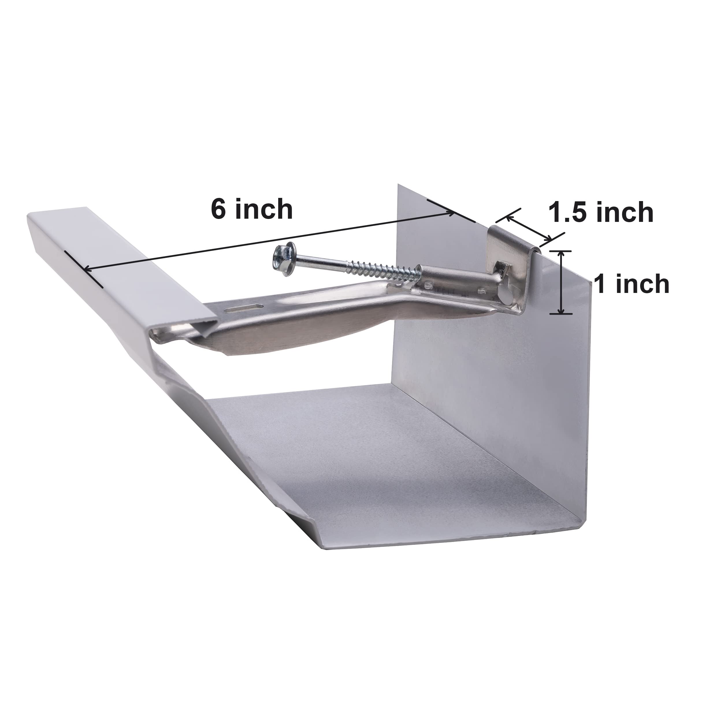 6 Inch Gutter Hangers - 22 Pack (24 Count + Free Nut Driver) | Premium Hidden Rain Gutter Guard Bracket Hooks with Screw Clip | Heavy Duty Gutter Reinforcement for Home Roof Protection & Water Drainage