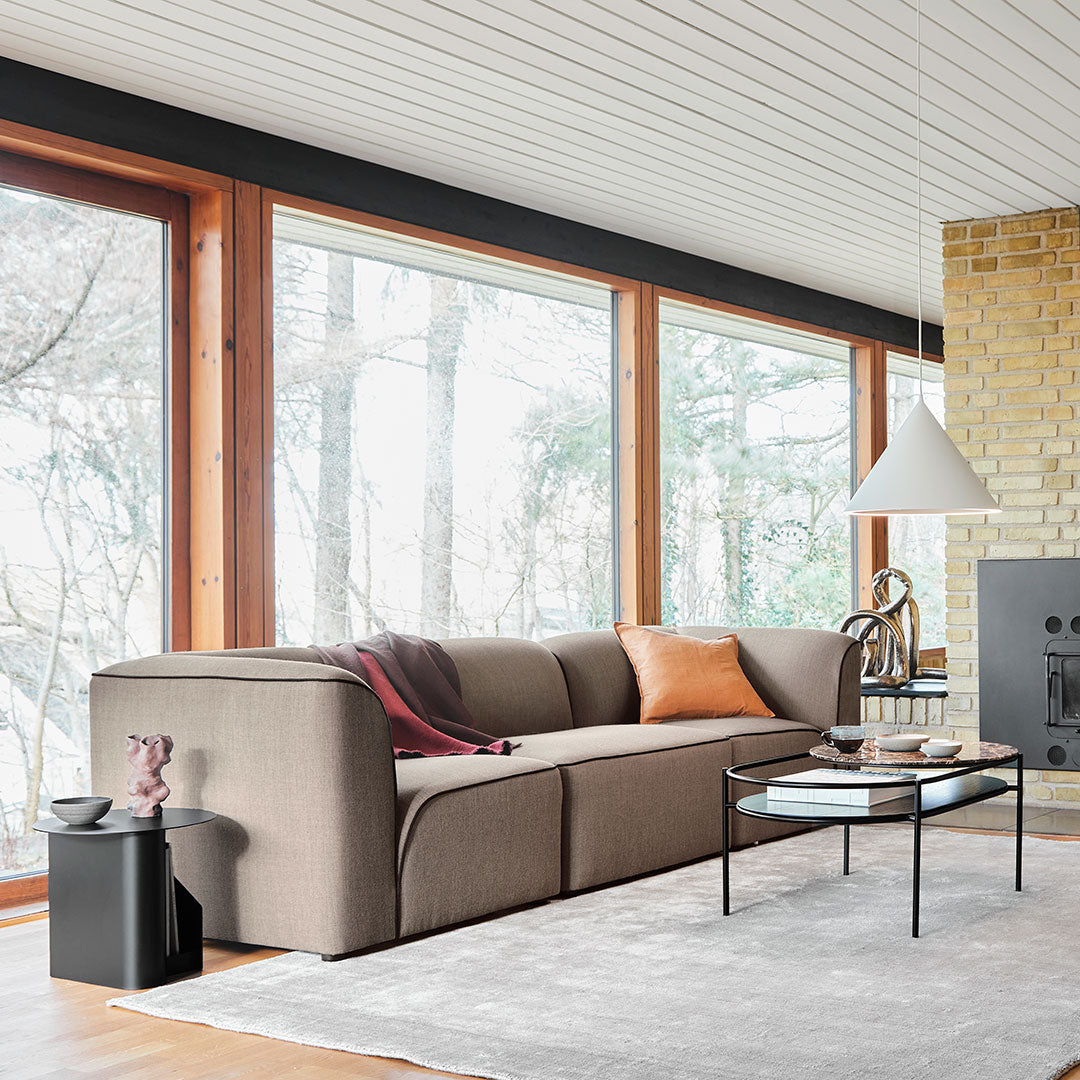 Flora 3-Seater Sofa - Modern Fabric Couch for Living Room, Lounge & Apartment | Comfortable Sectional Sofa with Soft Cushions | Perfect for Family Gatherings, Movie Nights & Relaxation