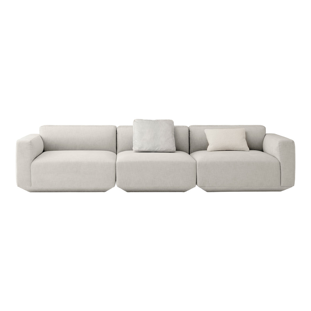 Develius Model D 3-Seater Sofa - Modern Comfortable Couch for Living Room, Lounge & Office - Soft Fabric Upholstery with Sturdy Wooden Frame