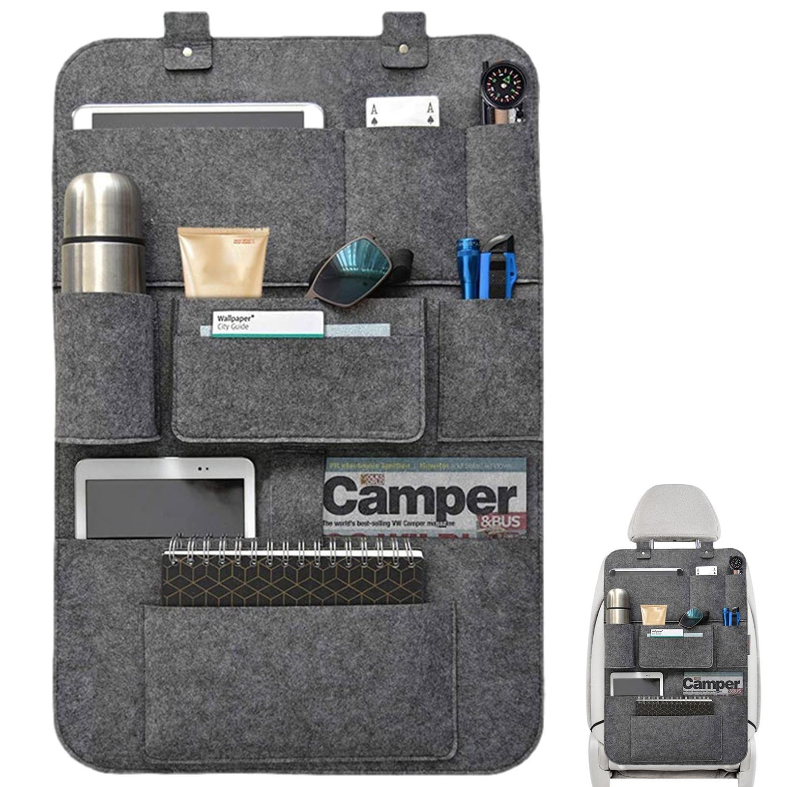 Car Seat Organizer with 10 Pockets - Backseat Storage for Kids - Vehicle Seat Back Protector for Toys, Snacks, Drinks & Accessories | Perfect for Road Trips, Family Travel & Daily Commutes