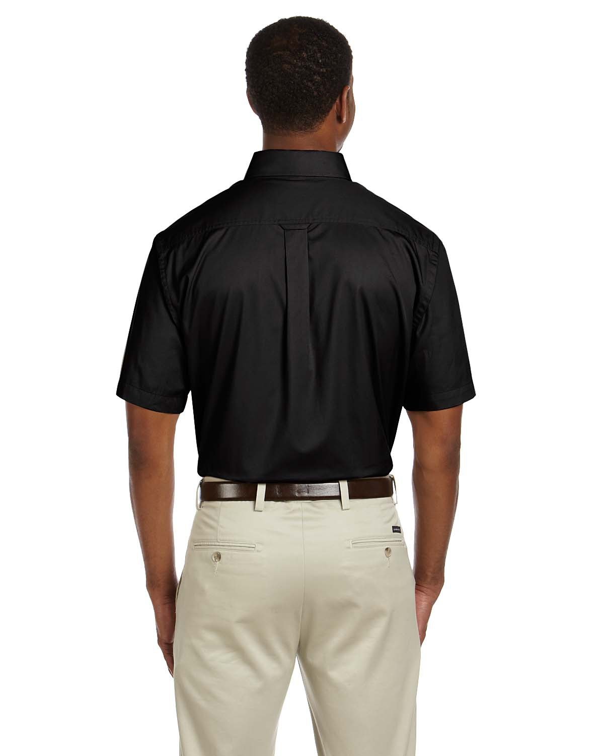 Men's Easy Blend Twill Shirt with Stain-Release Technology | Comfortable & Wrinkle-Resistant | XL Size | Black | Perfect for Office, Casual Wear & Outdoor Activities