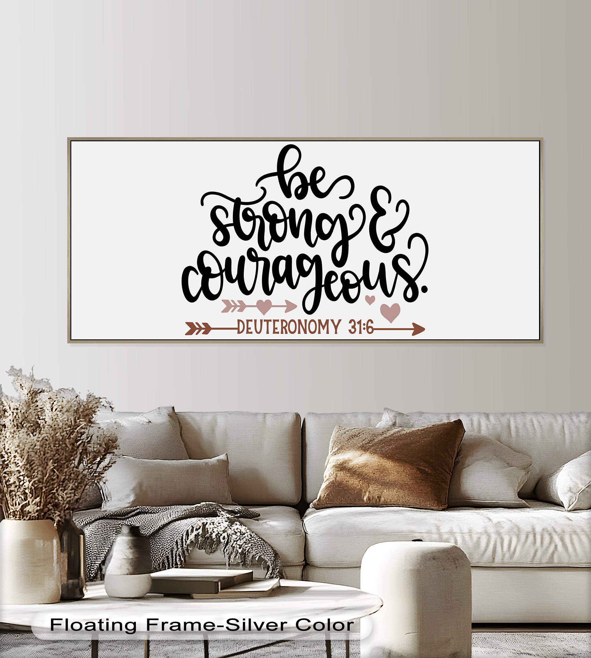 Be Strong & Courageous - Deuteronomy 31:6 Bible Verse Oil Painting - Inspirational Christian Wall Art for Home, Church & Office Decor