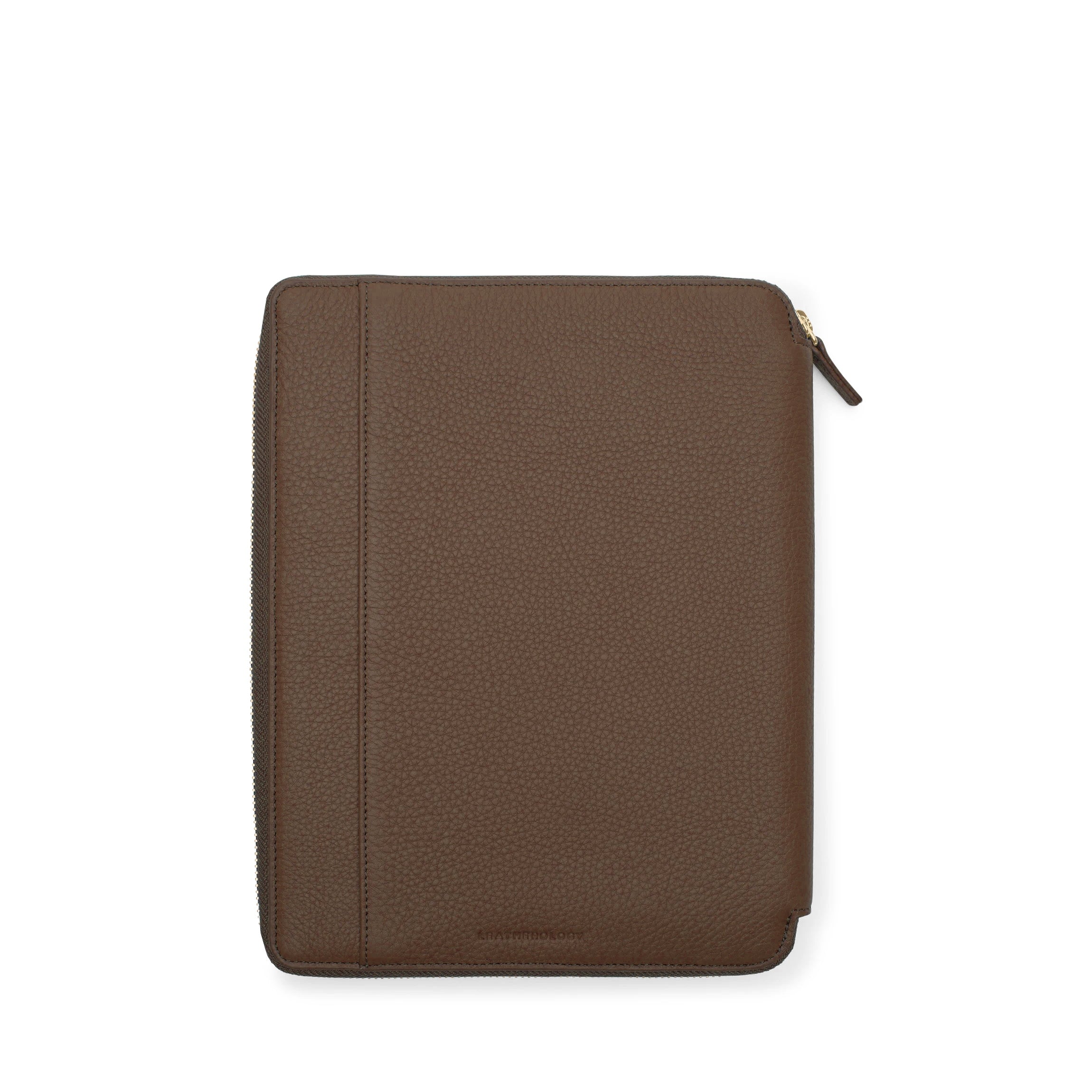 A5 Junior Zippered Padfolio in Cocoa Brown - Professional Leather Portfolio for Students & Business Meetings - Perfect for Job Interviews, School & Office Organization