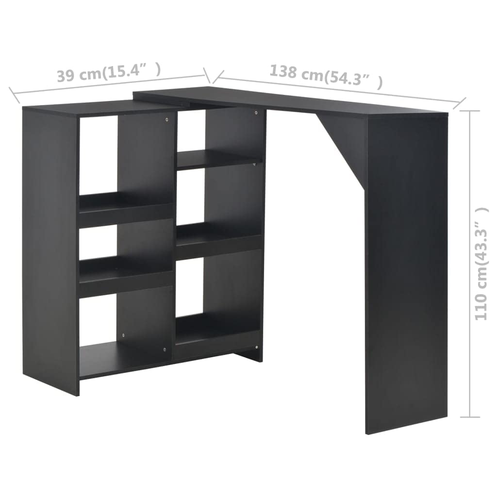 vidaXL Adjustable Bar Table with Movable Shelf - High Height Pub Dining Table for Kitchen, Patio & Outdoor - Multiple Colors Available