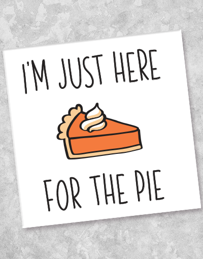Here For The Pie Beverage Napkins - 44 Count Disposable Paper Napkins for Parties, Thanksgiving, and Holiday Gatherings