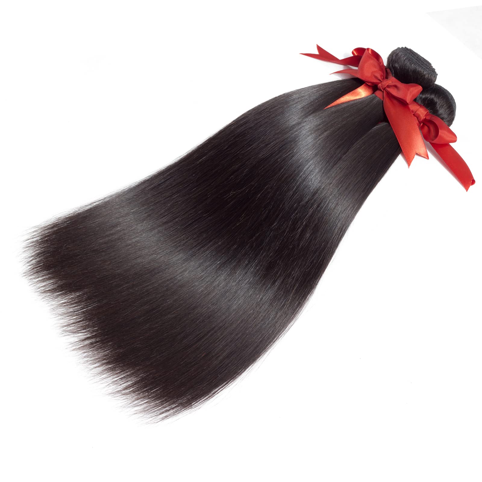 ALLRUN 100% Unprocessed Brazilian Virgin Straight Human Hair Bundles with Lace Closure - 20 22 24+18 Inch - Natural Free Part Hair Extensions for Styling & Volume | Perfect for Daily Wear, Parties & Special Occasions