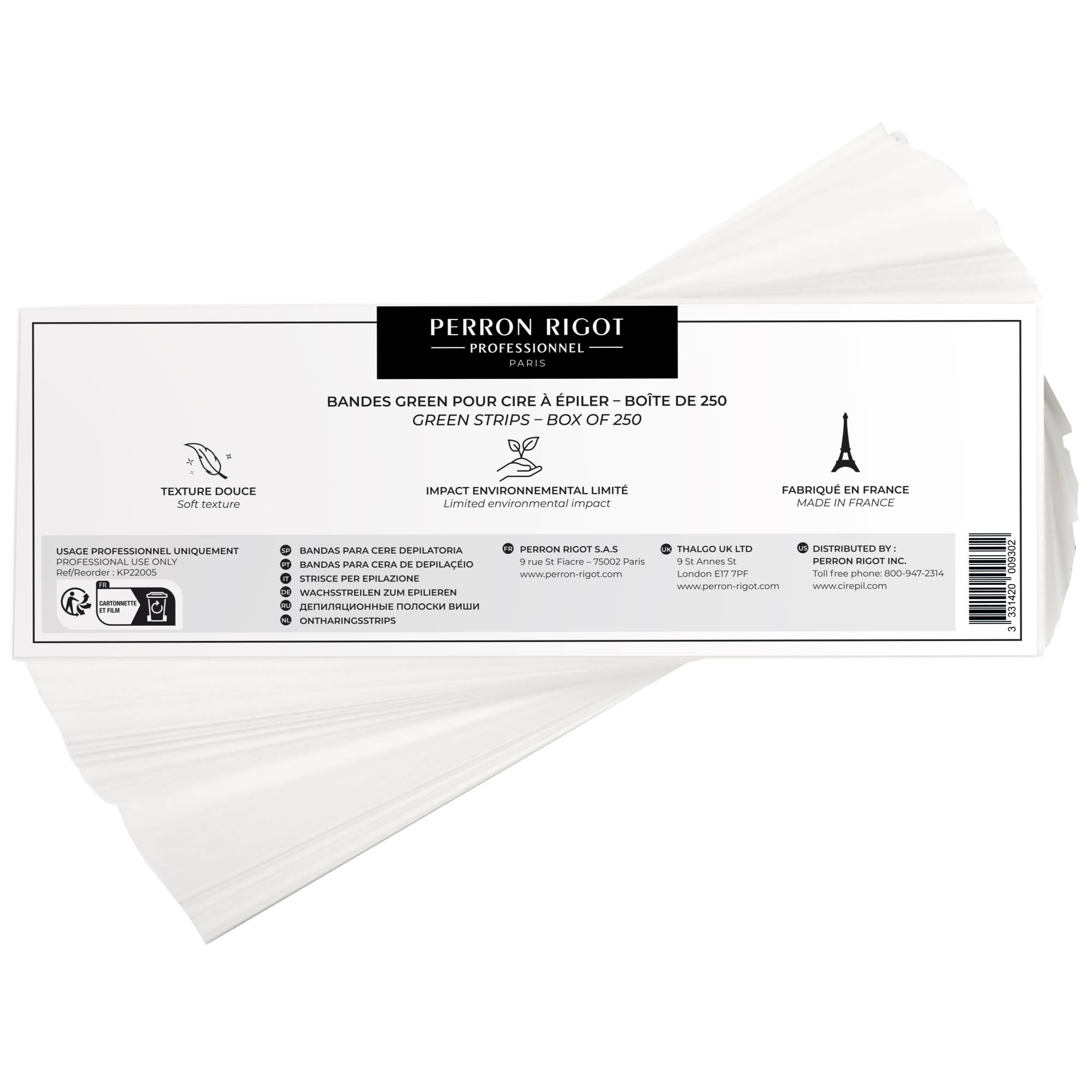 Cirepil Green Pellon Wax Strips - 250 Count | Professional Hair Removal for Face, Body & Bikini Area | Salon & Home Use