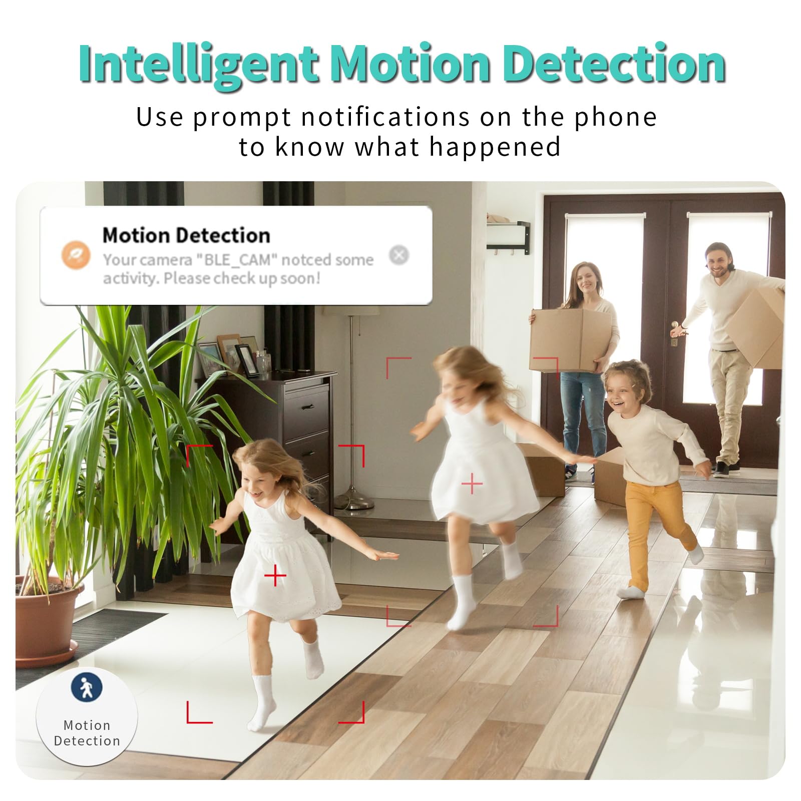 2K Indoor Security Camera with AI Motion Detection & Night Vision - Baby & Pet Monitor for Home Security