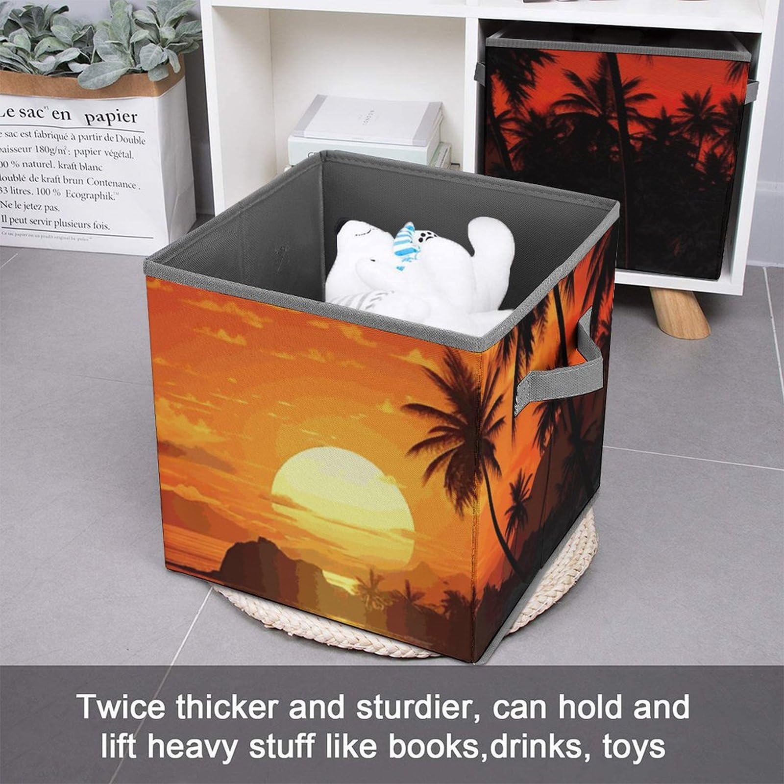 Large Collapsible Storage Bins with Handles - 10.6