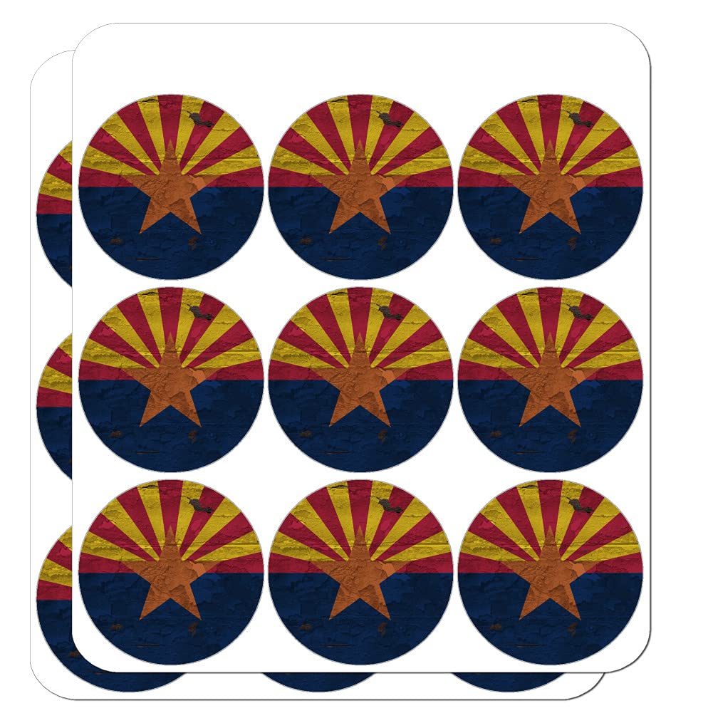 Vintage Arizona State Flag Distressed USA Planner Stickers - Perfect for Scrapbooking, Bullet Journaling, DIY Crafts & Decorative Planning