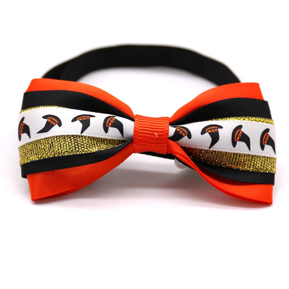 Balacoo 12pcs Orange Bowtie Dog Collar for Puppies - Stylish Pet Accessories for Parties & Photos