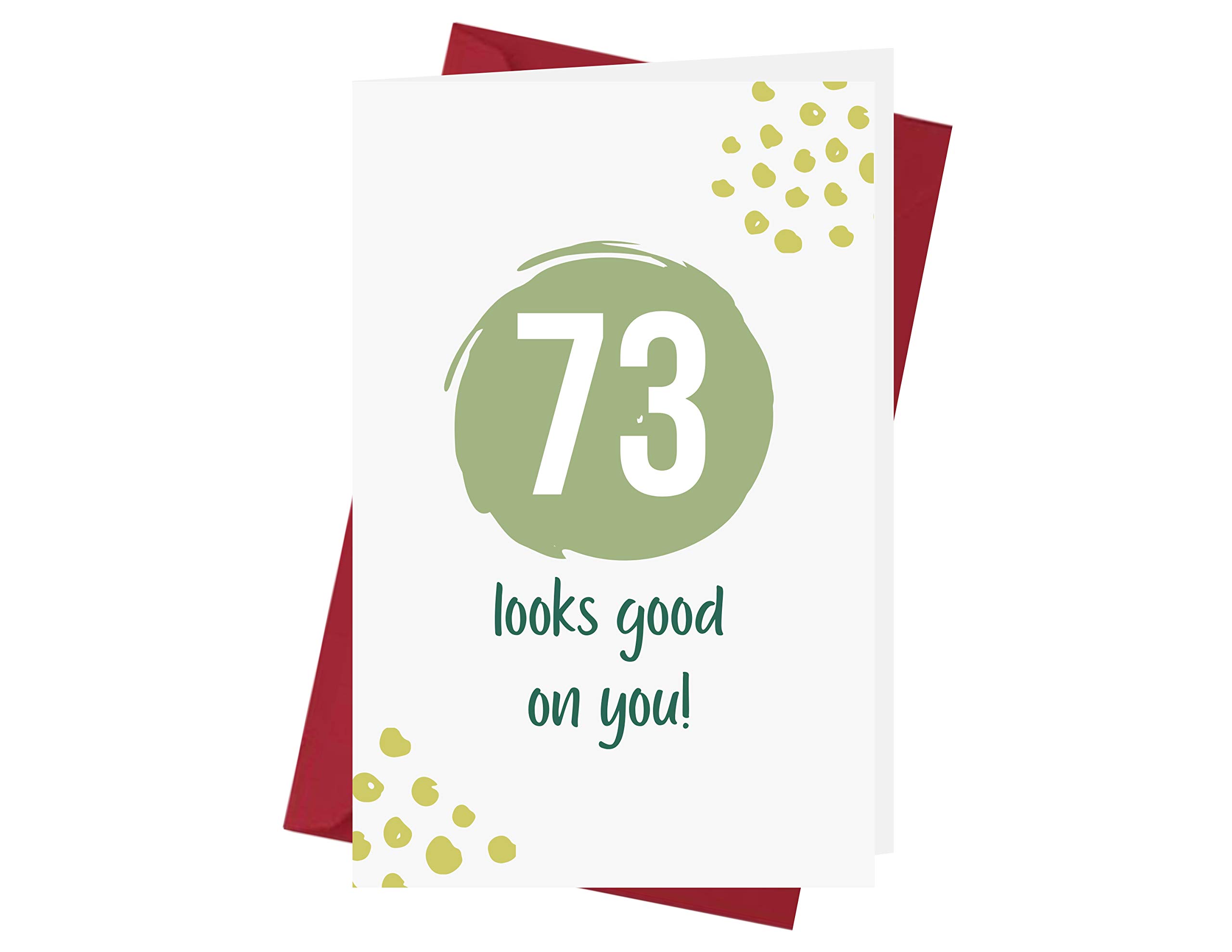 Funny 73rd Birthday Card with Red Envelope - Perfect for Milestone Celebrations