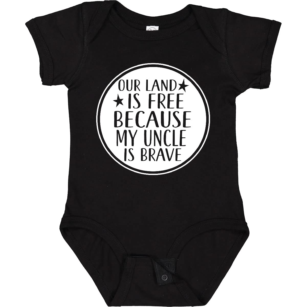 Inktastic Military Uncle Land is Free Nephew Baby Bodysuit - Patriotic Onesie for Infants, Cute Army-Themed Outfit for Boys & Girls - Perfect for Veterans Day, Memorial Day & Family Gatherings