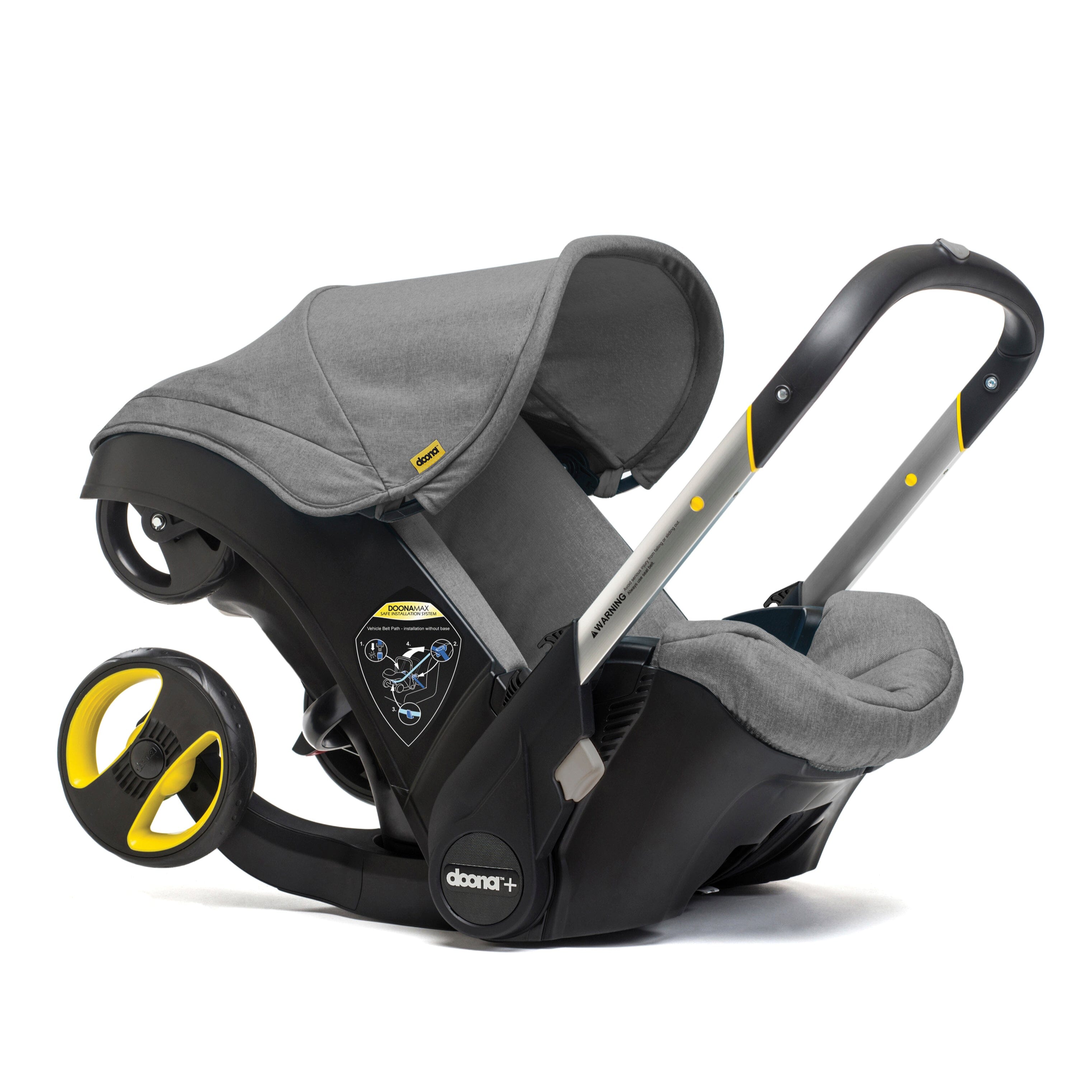 Doona+ Infant Car Seat & Stroller with Base - Storm Grey | All-in-One Travel System for Newborns | Perfect for Airports, Shopping & Daily Outings