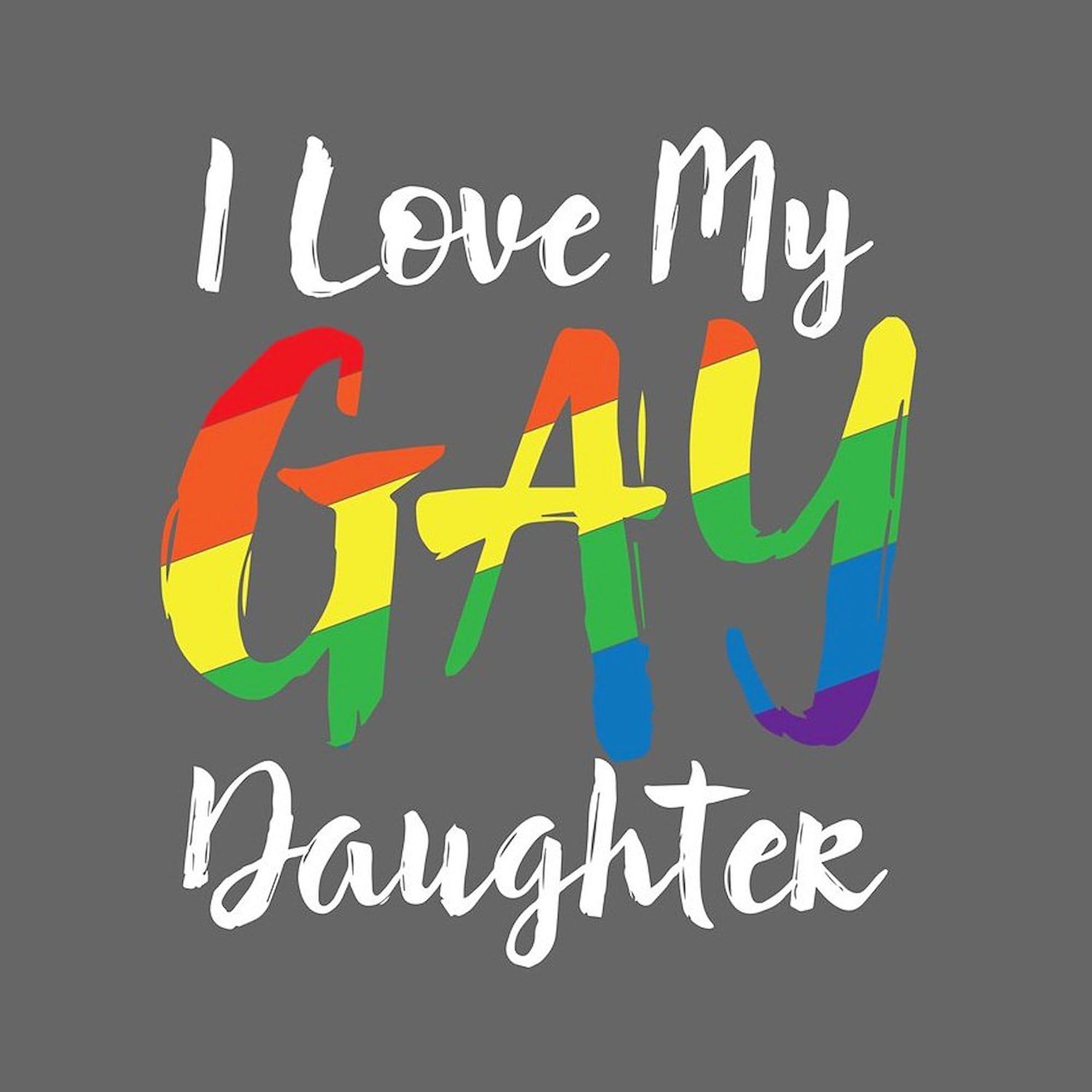 I Love My Gay Daughter Bumper Sticker - Waterproof Car Decal for LGBTQ Pride Support - Show Your Love on Cars, Laptops & Windows